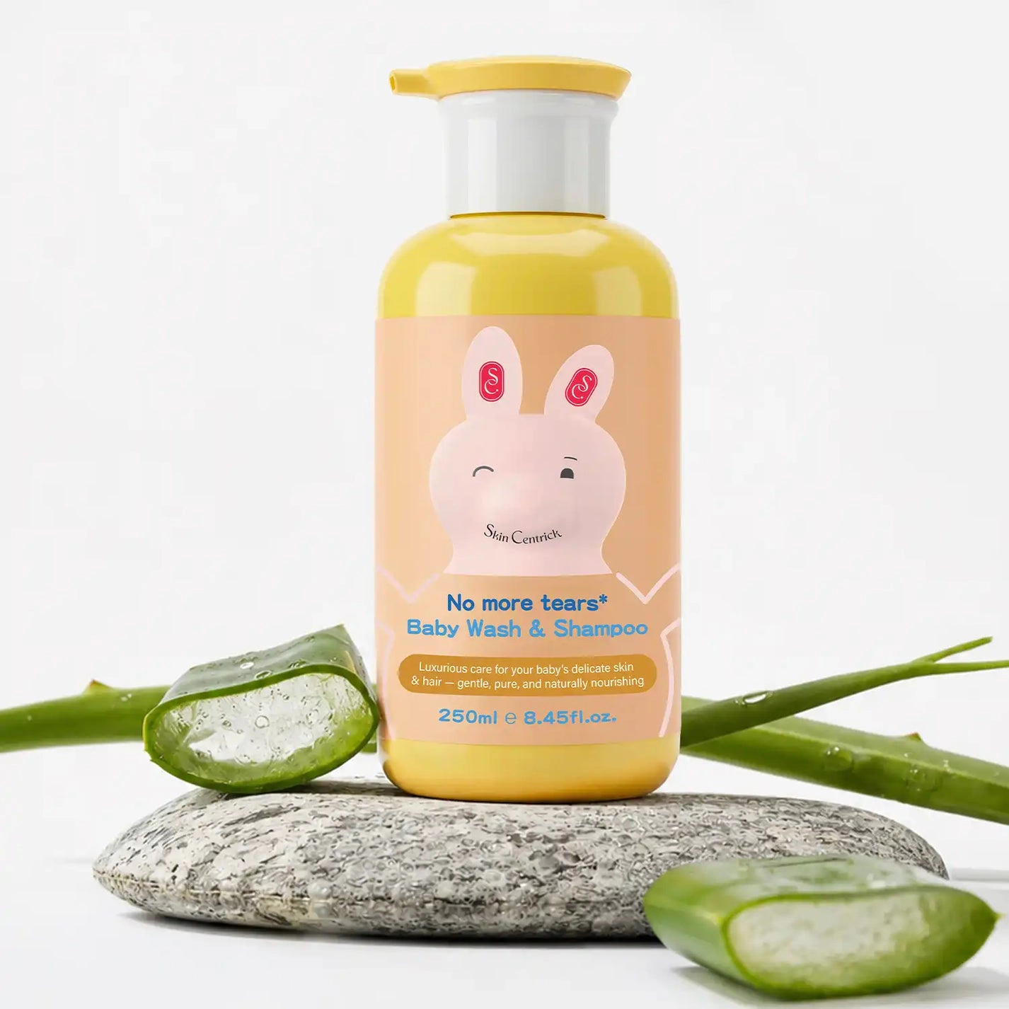 Skin Centrick Baby Body Wash & Shampoo - 250 ml, Tear-Free 2-in-1 with Aloe Vera & Coconut Oil for Sensitive Skin