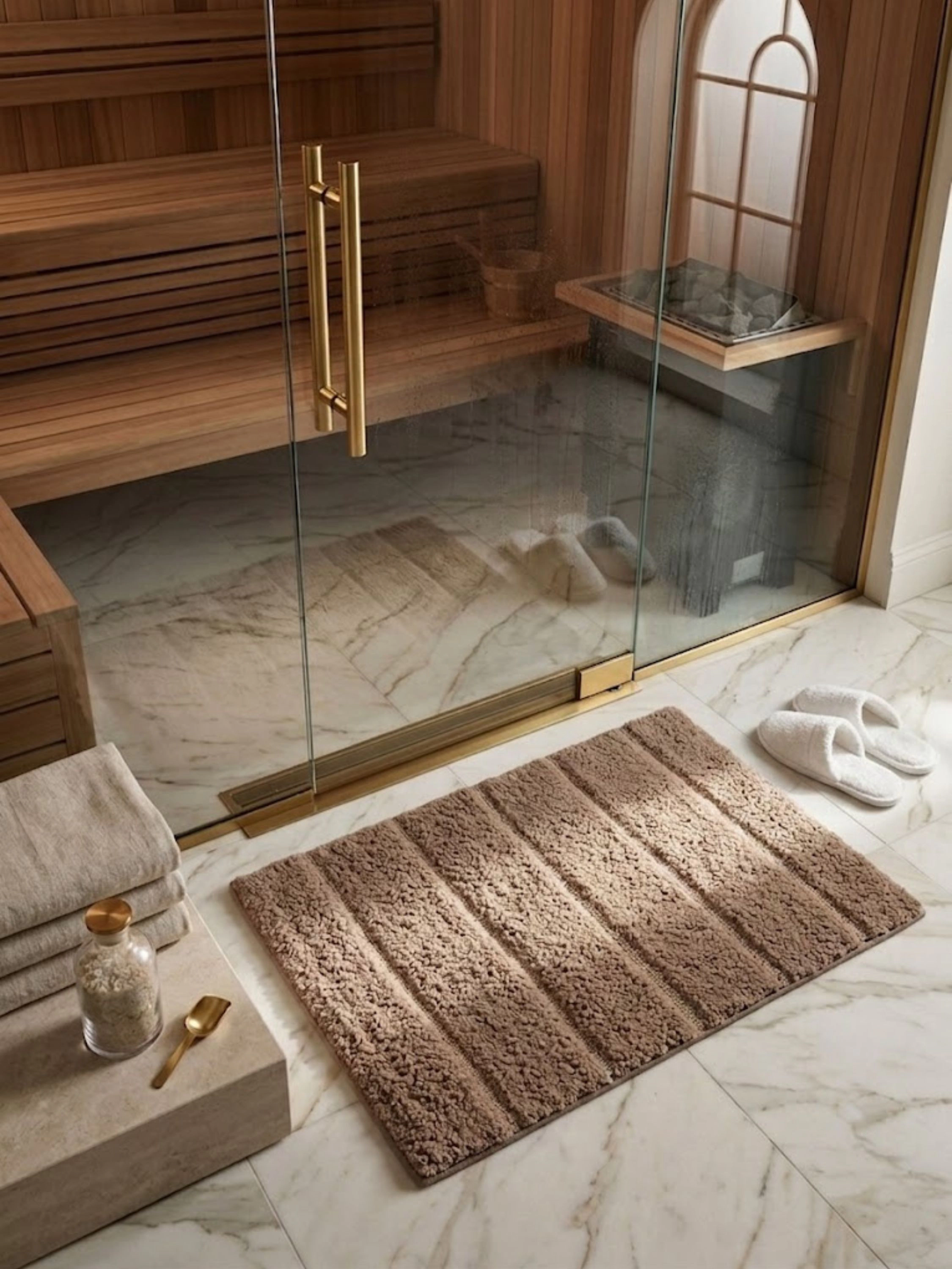 GAURI KOHLI Riga Brown Bath Mat