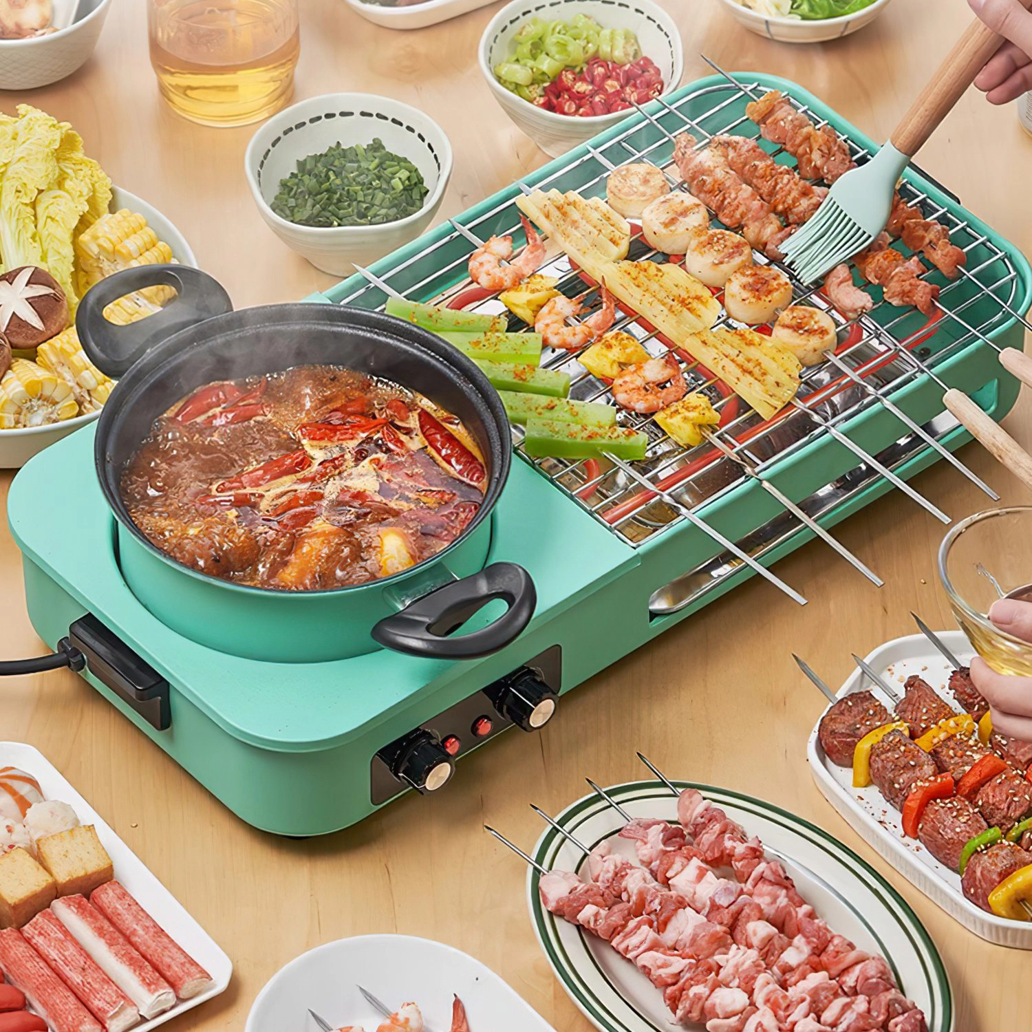 GBruno 3-in-1 Electric Hot Pot With Grill