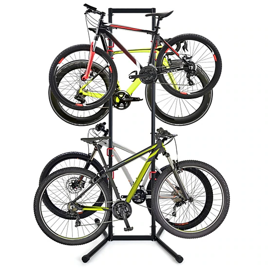 SUGIFT 4-Bike 8-Arm Adjustable Vertical Carbon Steel Bike Storage Rack ...