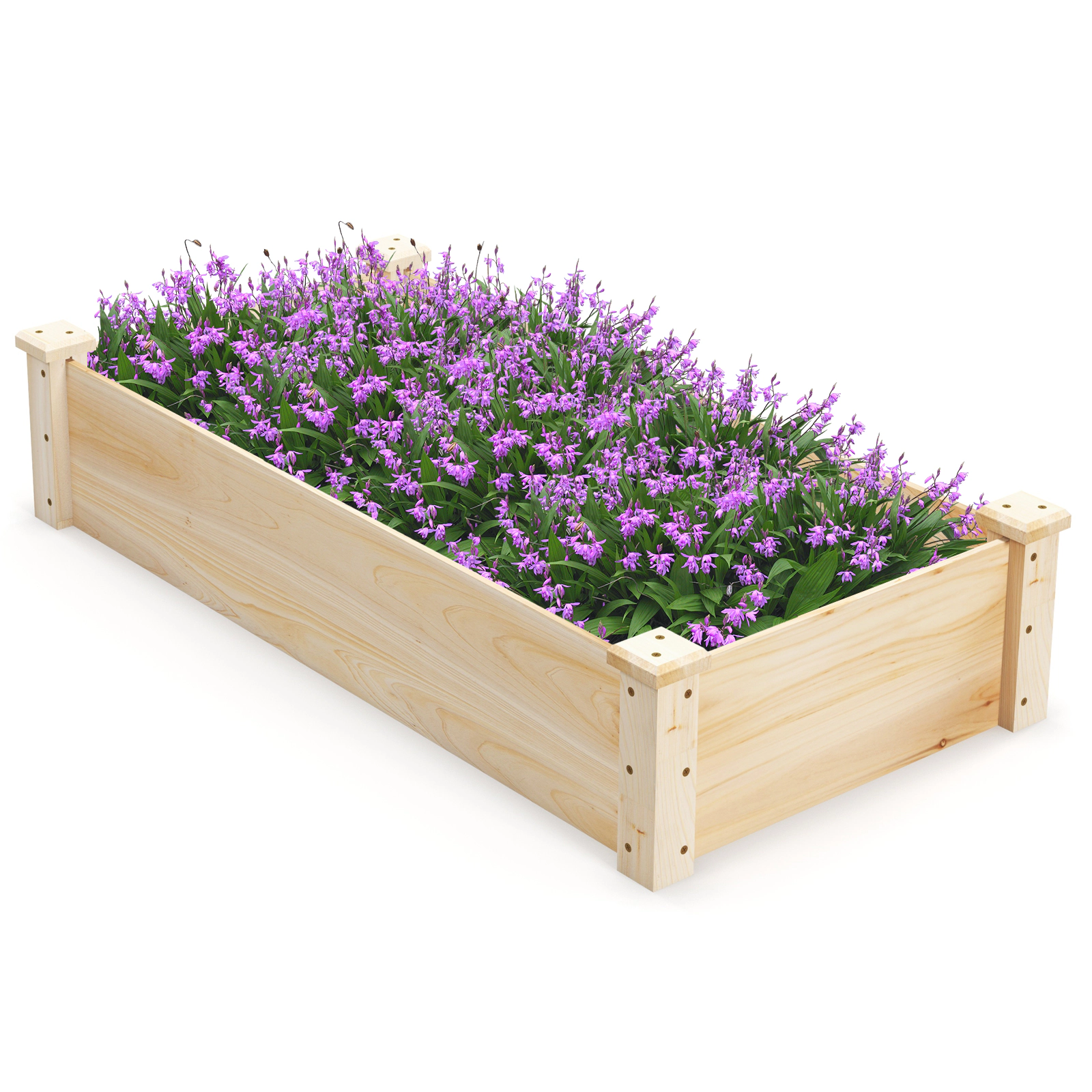 SlickBlue Open Bottom Wooden Planter Box for Vegetables and Flowers