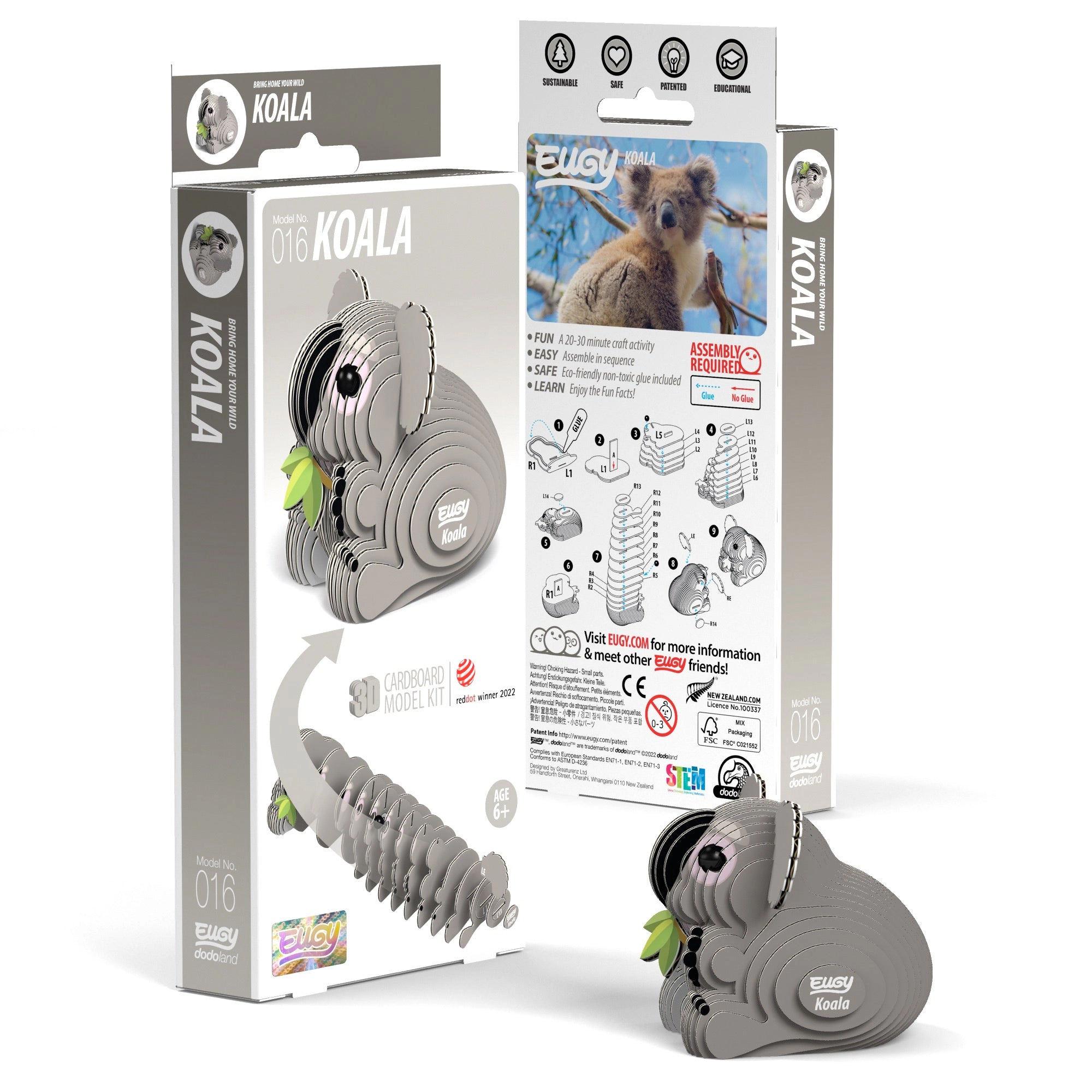 EUGY Koala 3D Puzzle - contains 30 puzzle pieces