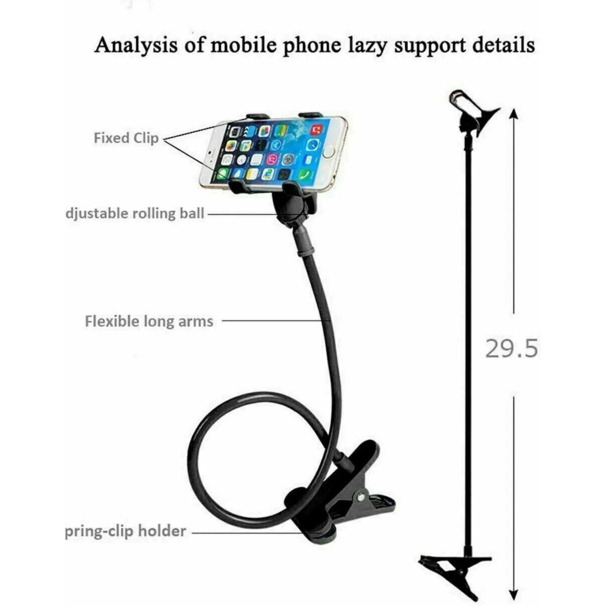 Home Collection Universal Flexible Gooseneck Phone Holder with Table Clip