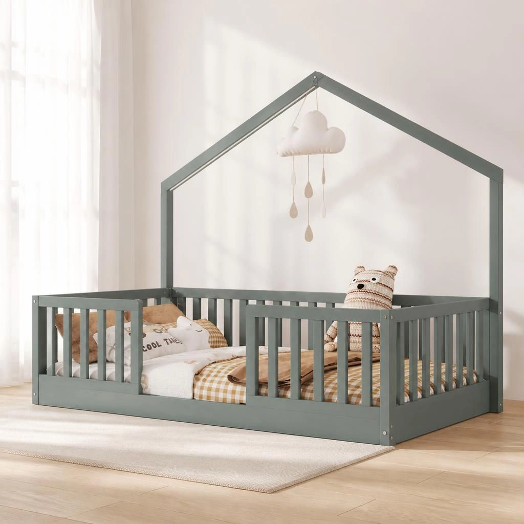 GOODSILO Full Solid Pine Single Bed Frame