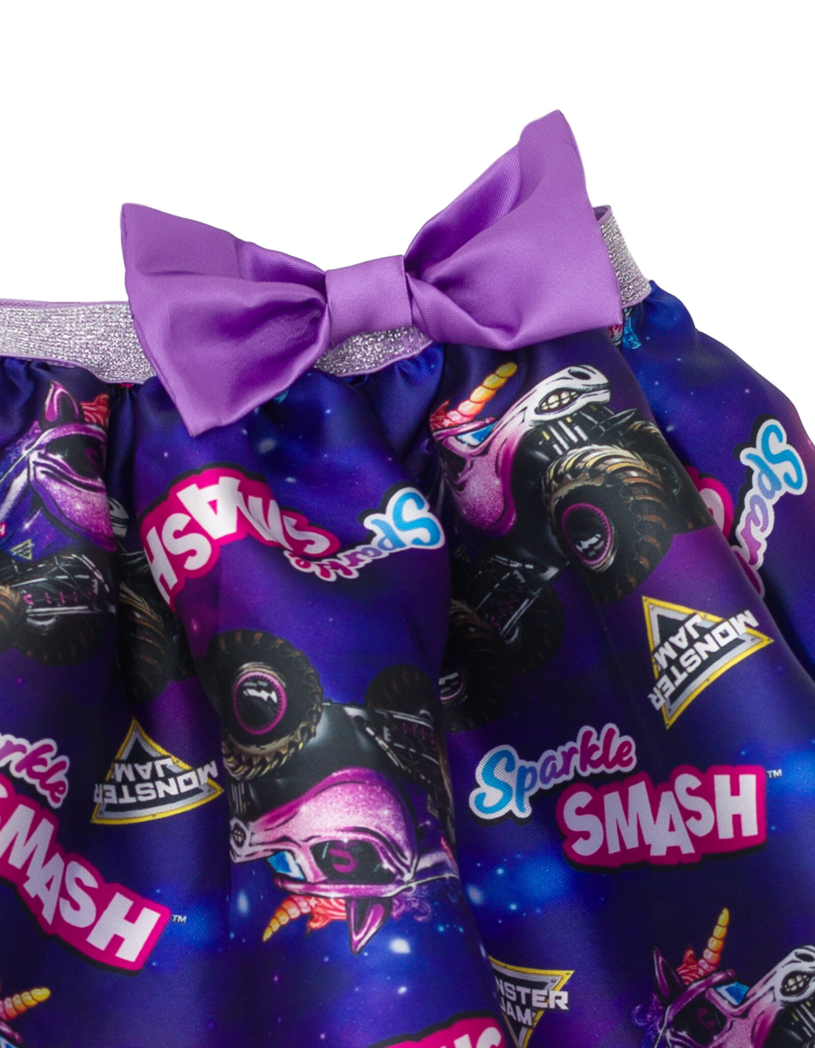 Monster Jam Sparkle Smash Girls' Shirt and Skirt Set with Bag