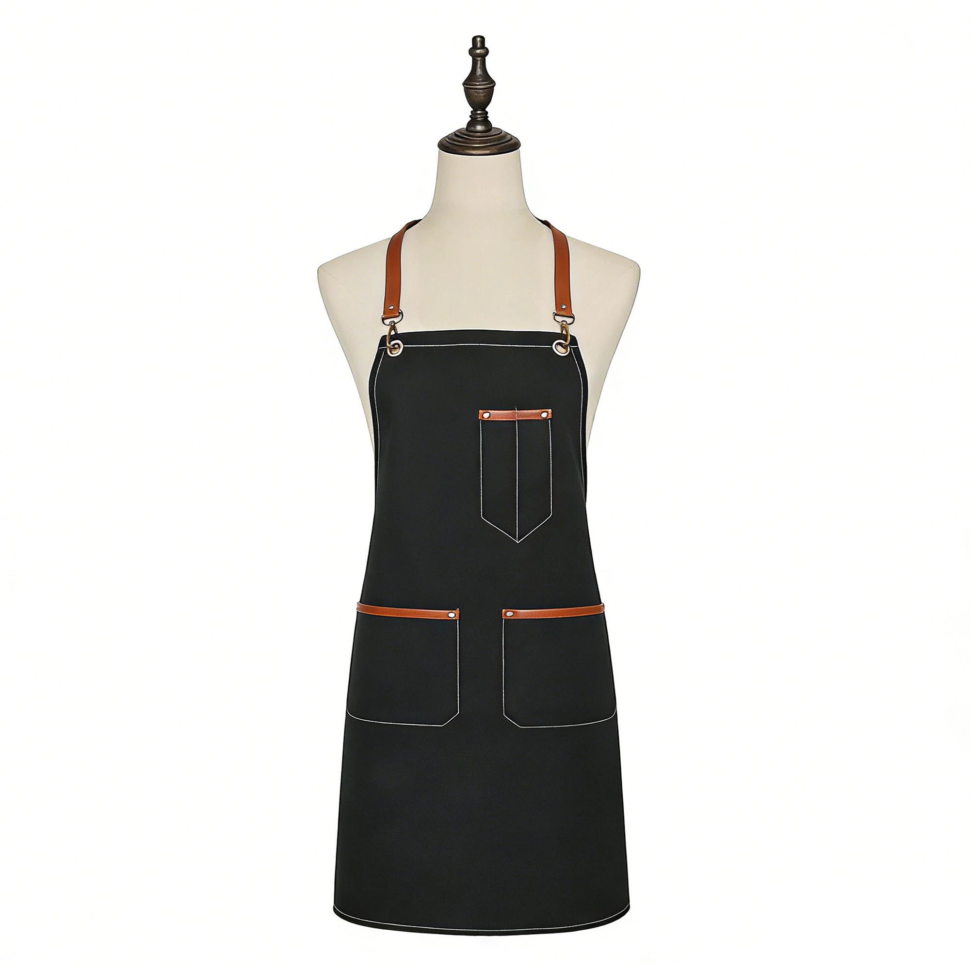 Alilang Unisex Denim Work Apron with Multi Pocket Utility Full Coverage for Kitchen Studio Workshop and Home