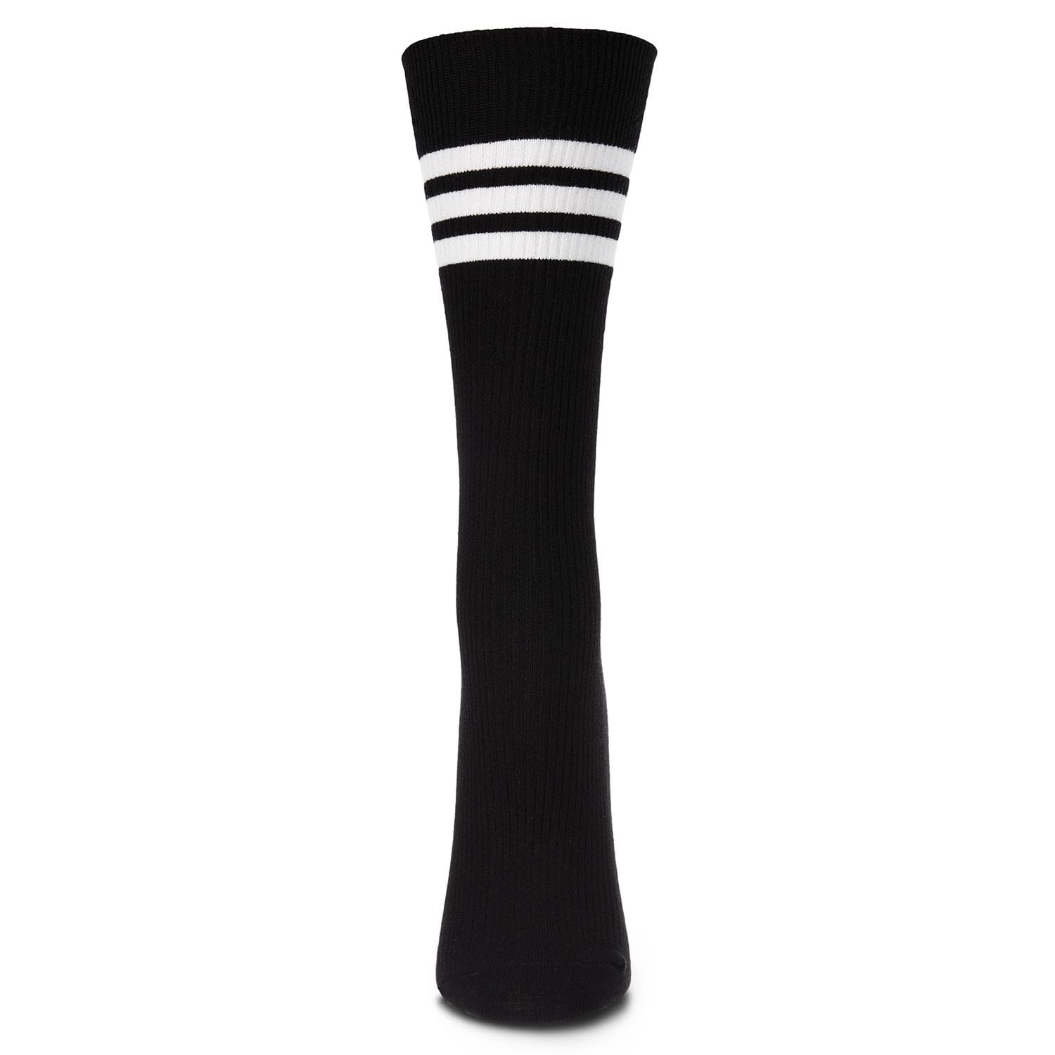 MeMoi Women's Tri-Ring Cotton Blend Slouch Ribbed Crew Socks