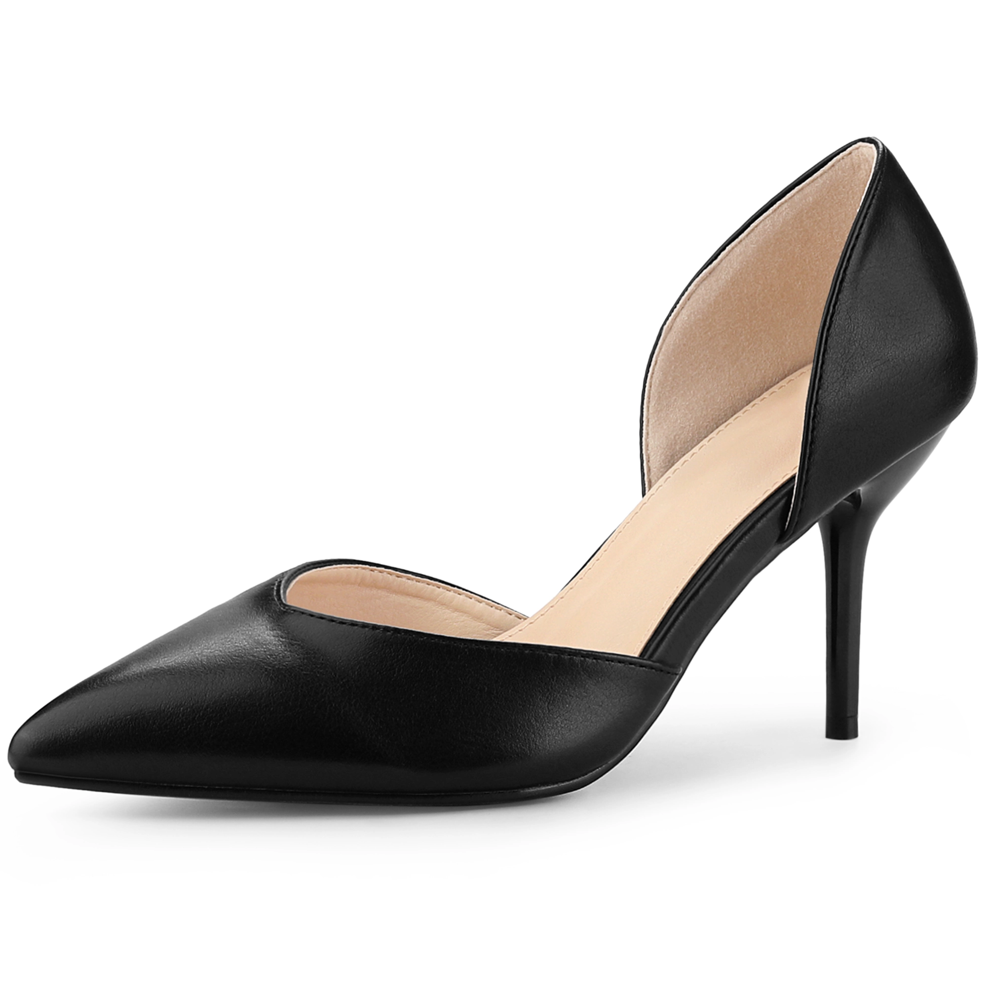 BLISSFUL STEP Women Pointed Toe Stiletto High Heel Slip on Dress Pump Shoes
