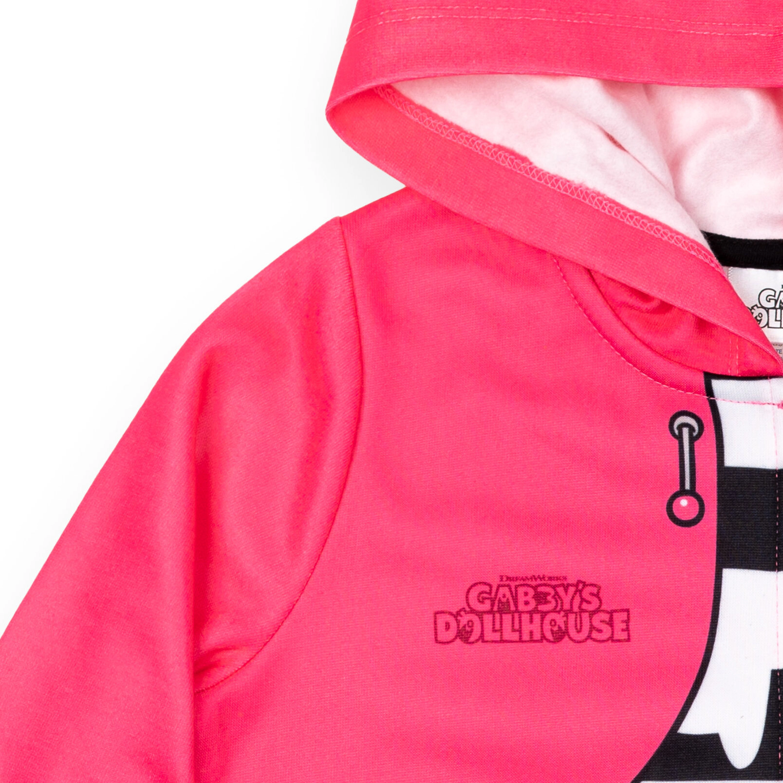 Dreamworks Gabby's Dollhouse Pandy Paws Girls' Fleece Cosplay Zip-Up Hoodie