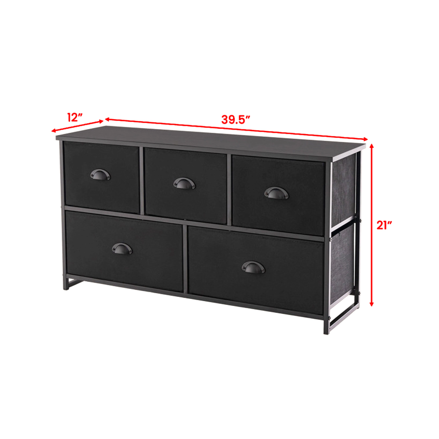 Hivvago Five-Cube Fabric Dresser Tower for Home Organization