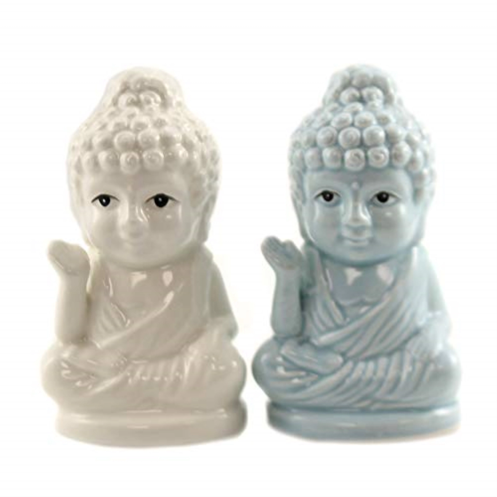 Pacific Giftware Sitting Buddha Ceramic Salt and Pepper Shaker Set