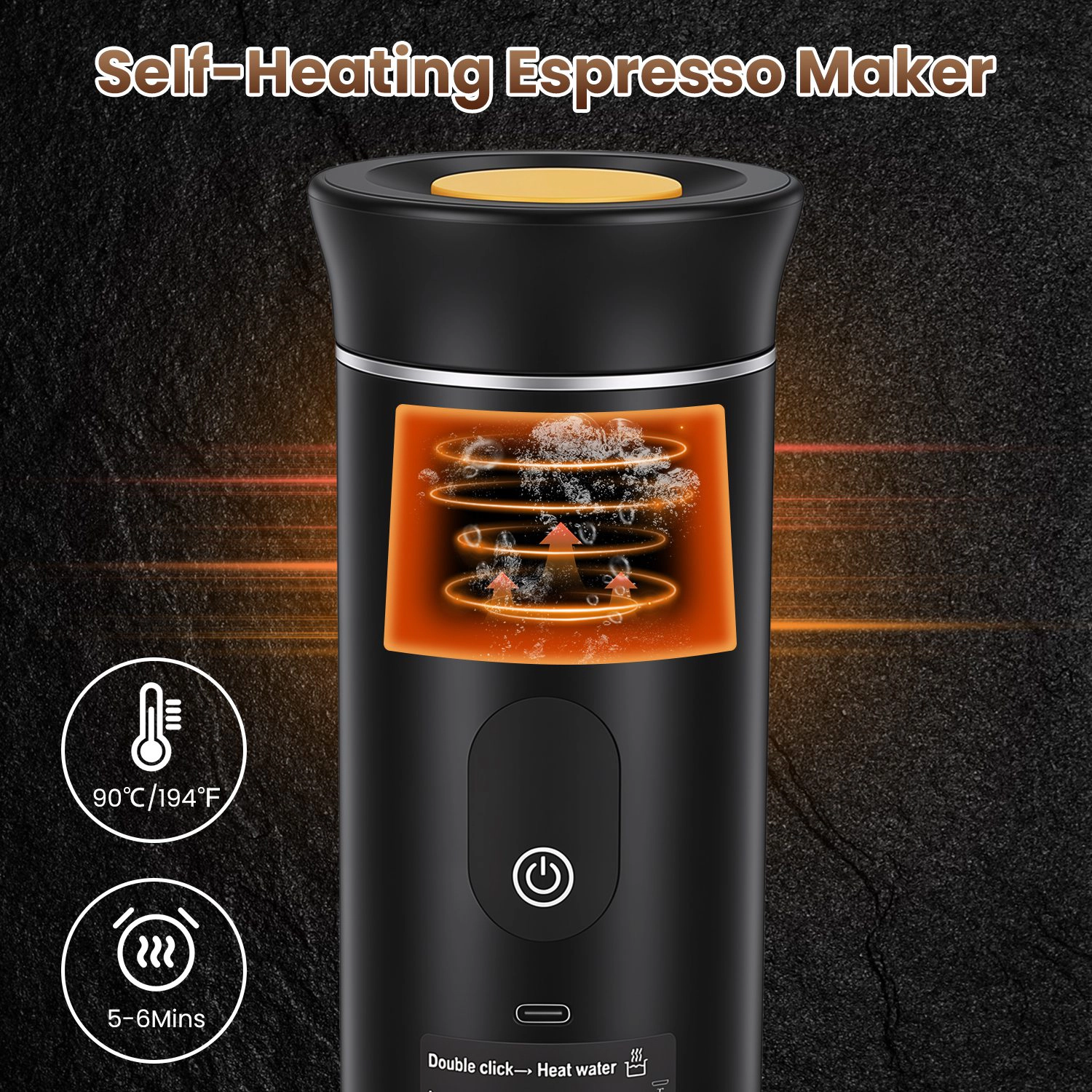 GBruno 3-in-1 Self-Heating Portable Espresso Machine