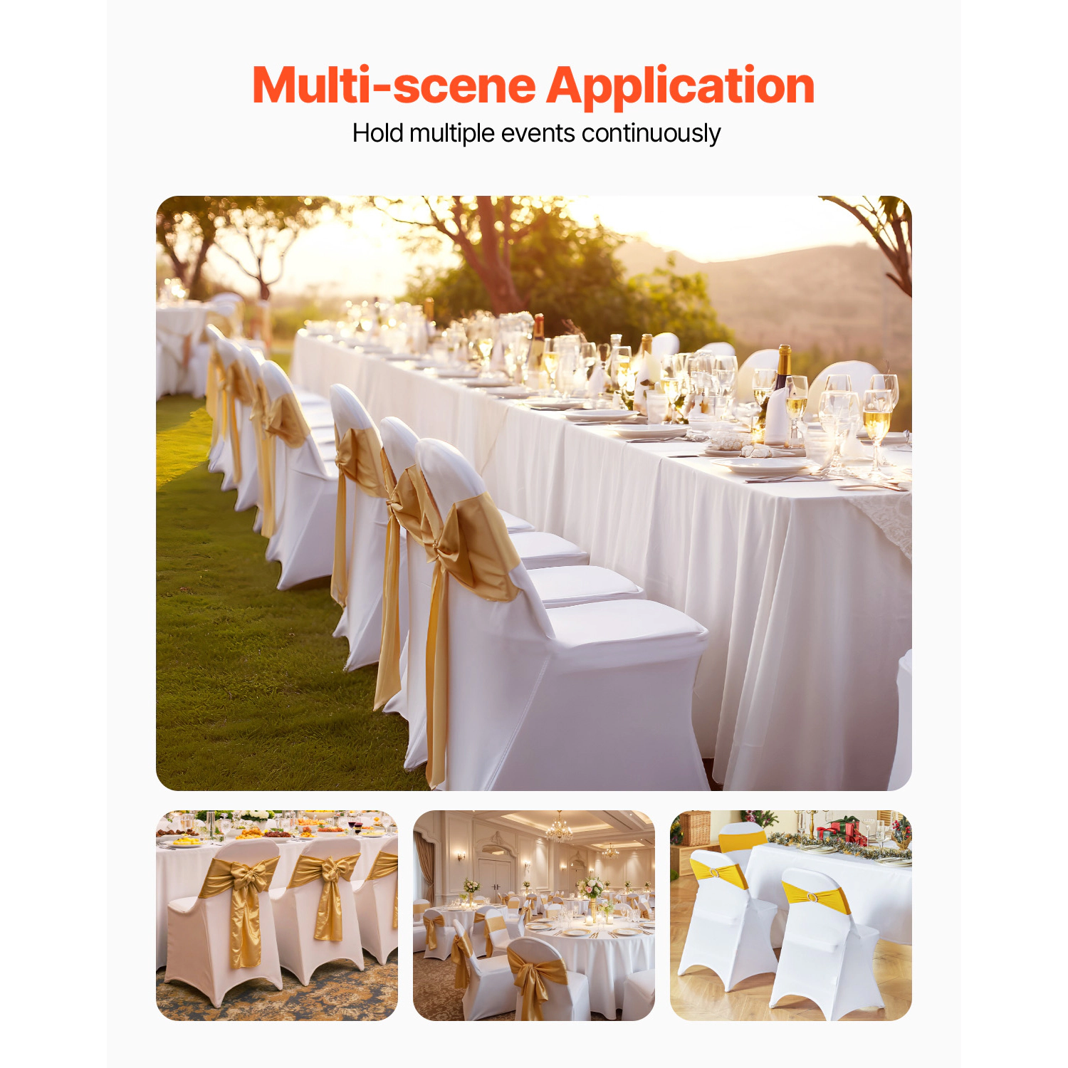 HONGGE Stretch Spandex Folding Chair Covers Universal Fitted Chair Cover Removable Washable Protective Slipcovers for