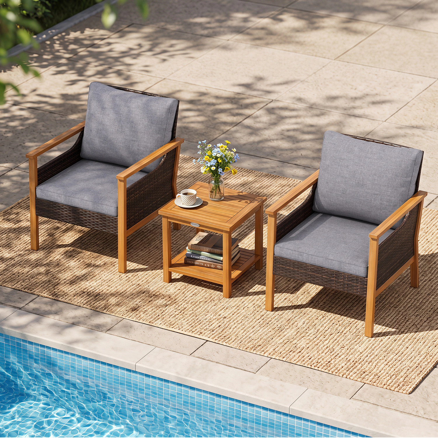 LJG 3 Piece Patio Furniture Set
