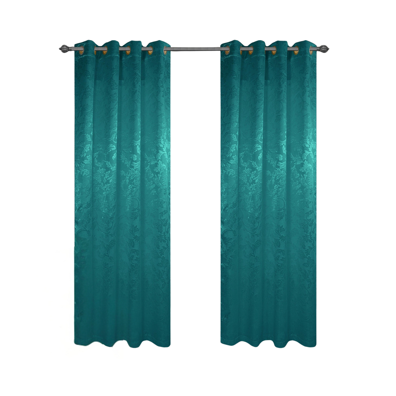 Olivia Gray 100% Polyester 200 GSM Dyson Embossed Blackout Grommet Curtain Panel 54" x 90" Teal