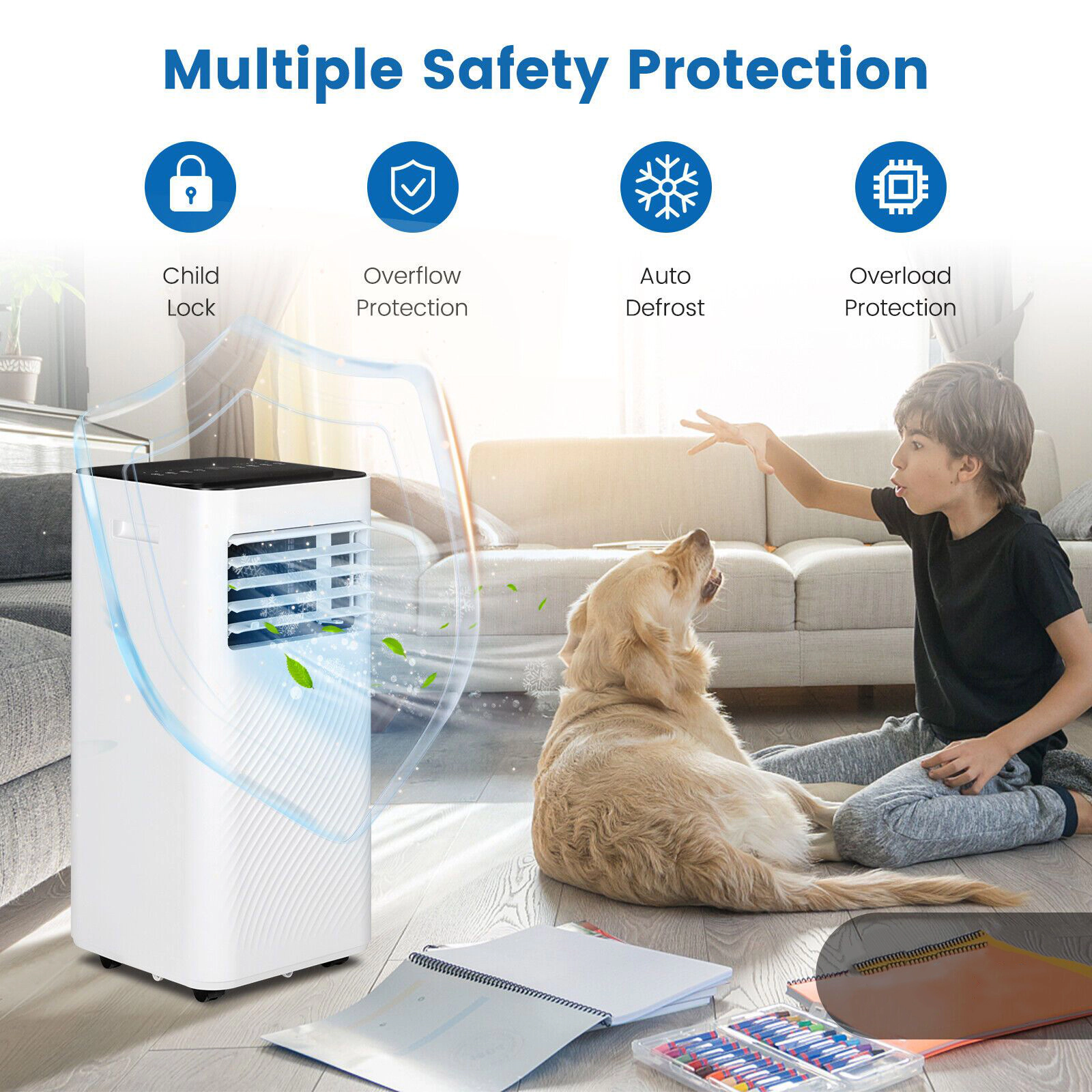 SlickBlue 10,000 BTU Portable Air Conditioner with Remote Control