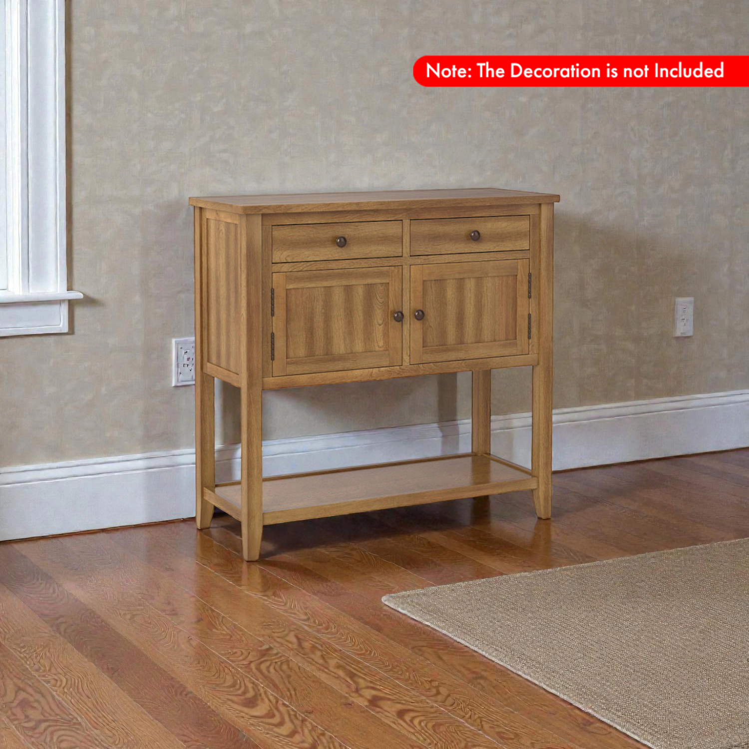 Hivvago Wooden Mid-Century Buffet Table with Ample Storage and Sleek Design