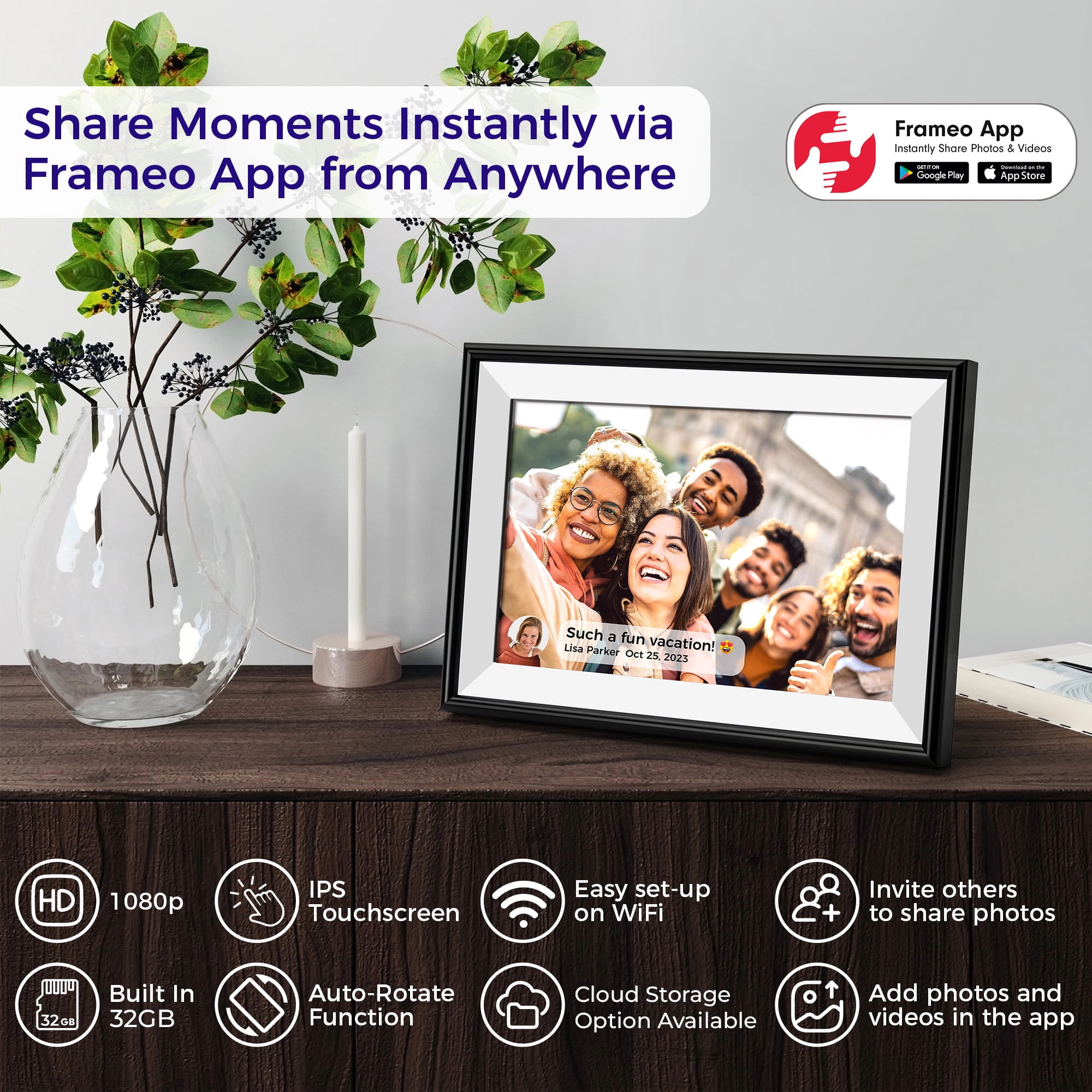 ELIME 10.1 Inch Wi-Fi Digital Picture Frame