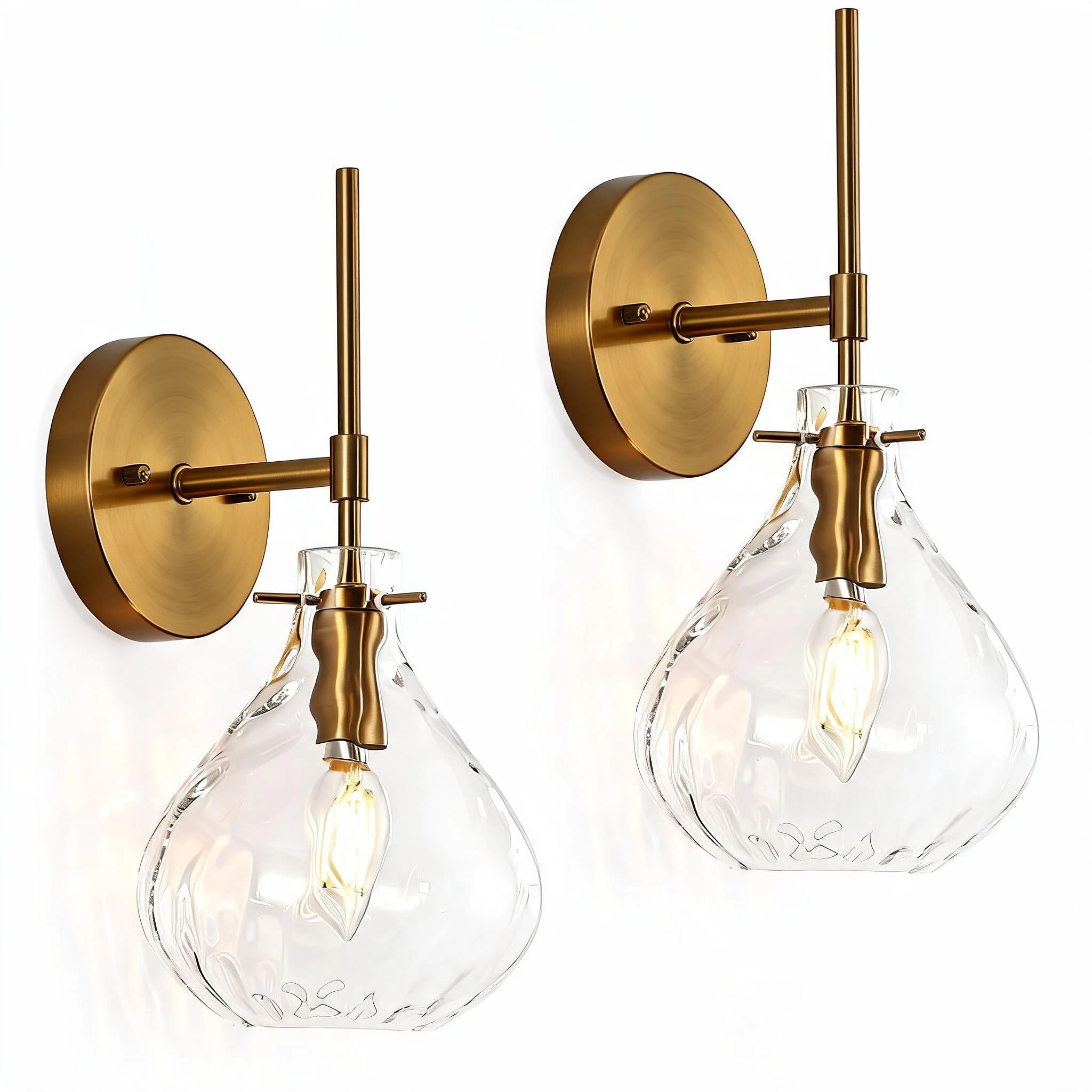 Tribesigns Set of 2 Clear Glass Shade Modern Wall Sconces