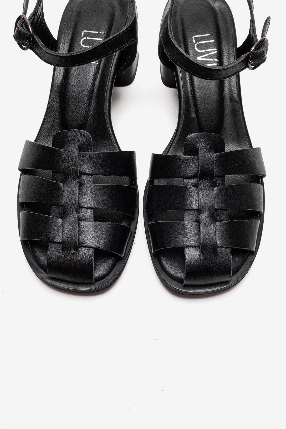 Forever & Always Womens Devora Leather Block Heel Sandal