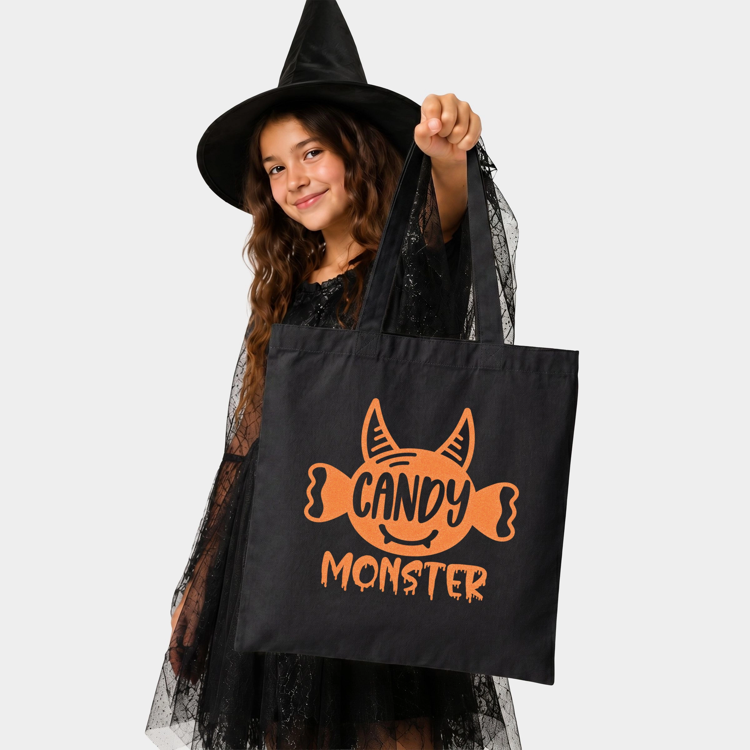 Simply Sage Market - Canvas Tote Candy Monster Horns Glitter