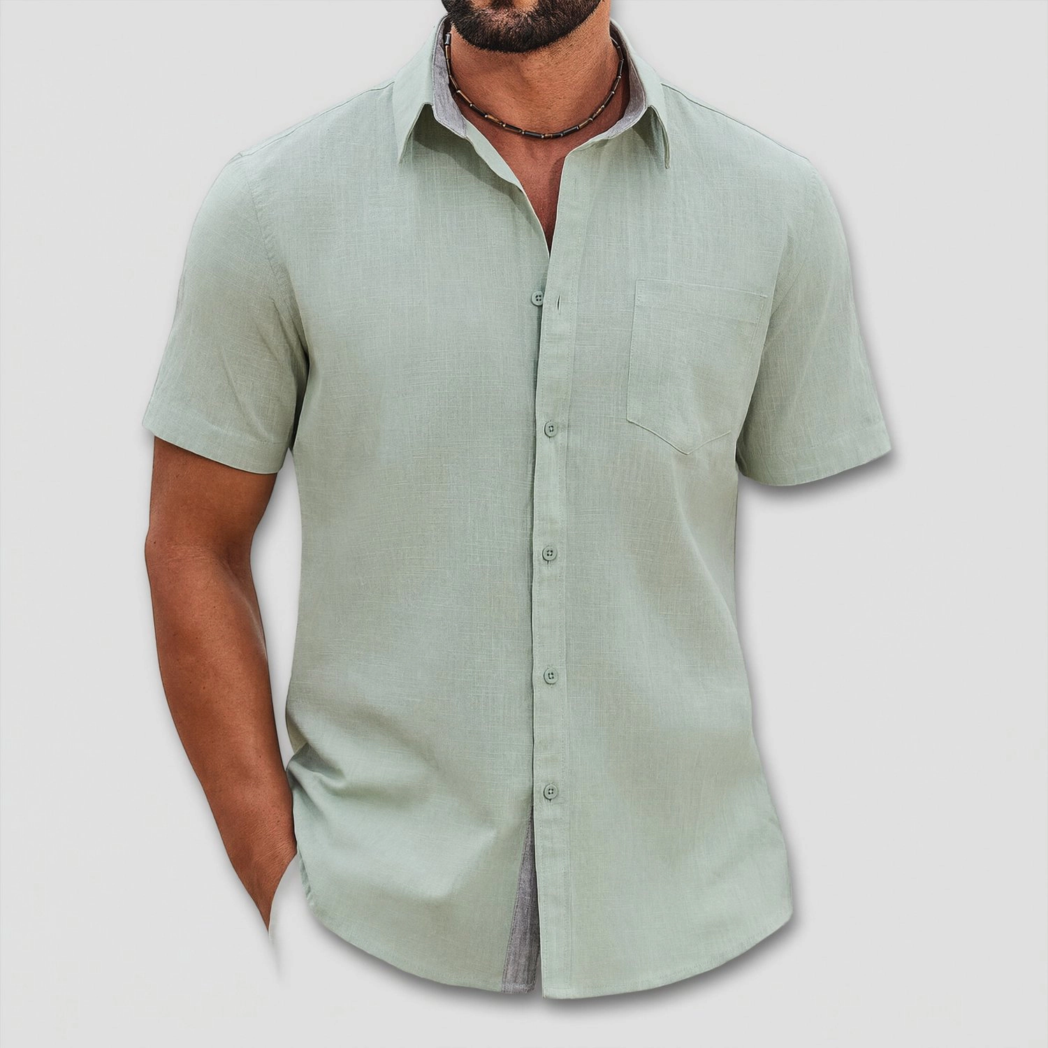 COOFANDY Mens Casual Short Sleeve Button Down Shirts  Collared Pocket Tops