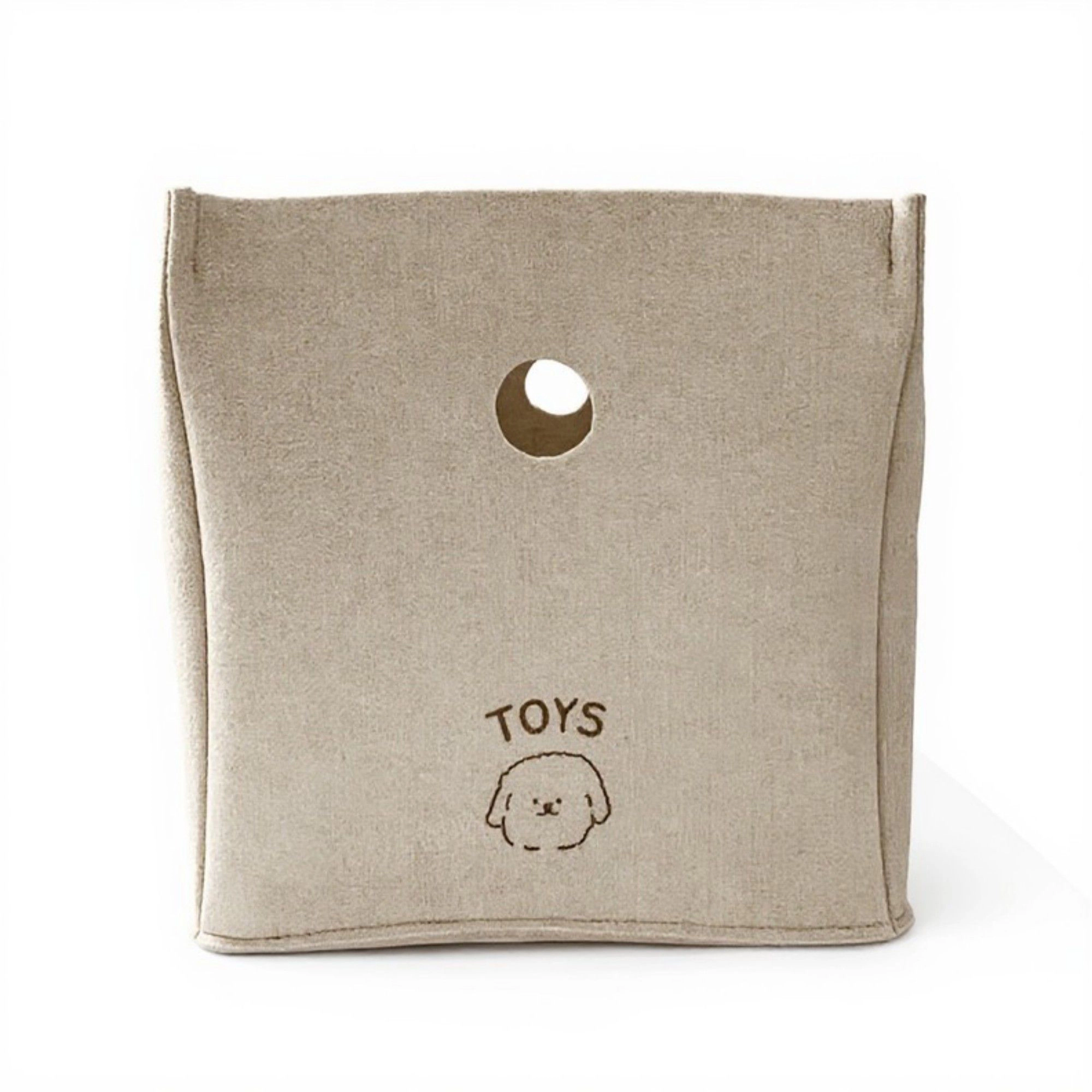 Alilang Unisex Felt Storage Box with Circular Handle Cutout and Book Label Design 11.5x11.5x11.5in