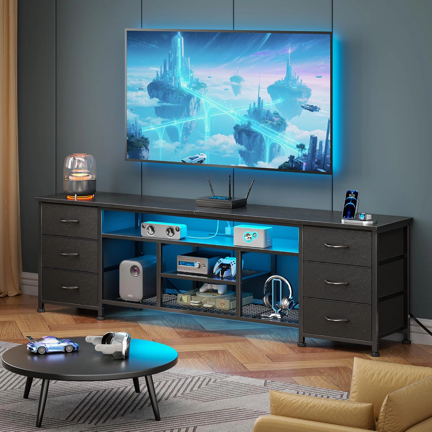 Furologee living room/bedroom TV cabinet with open shelf