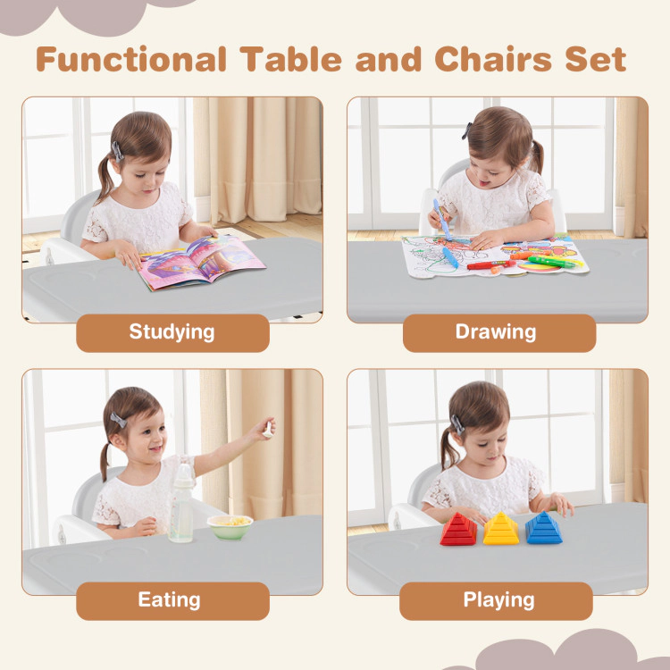 Hivvago Kids Table And Chair Set With Building Blocks