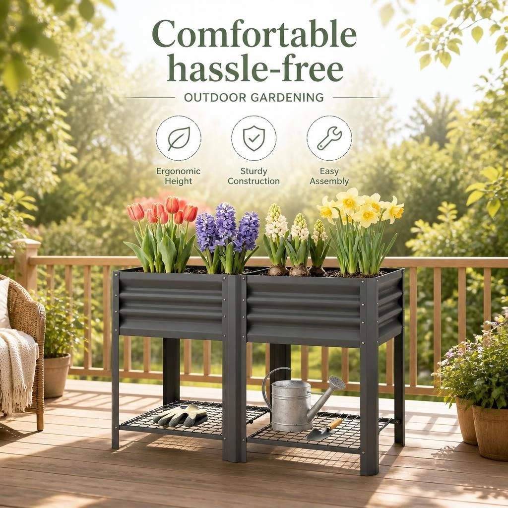 WOW PIONEER Large Steel Raised Planter Bed