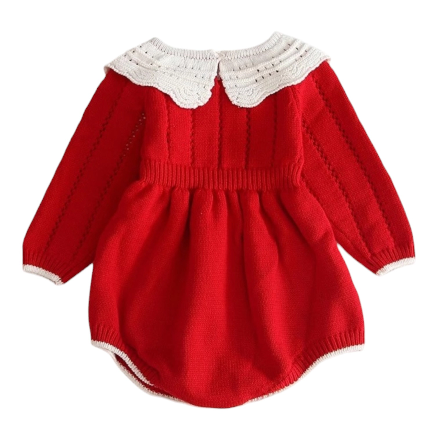 Laurenza's Baby Girls Poinsettia Knit Romper