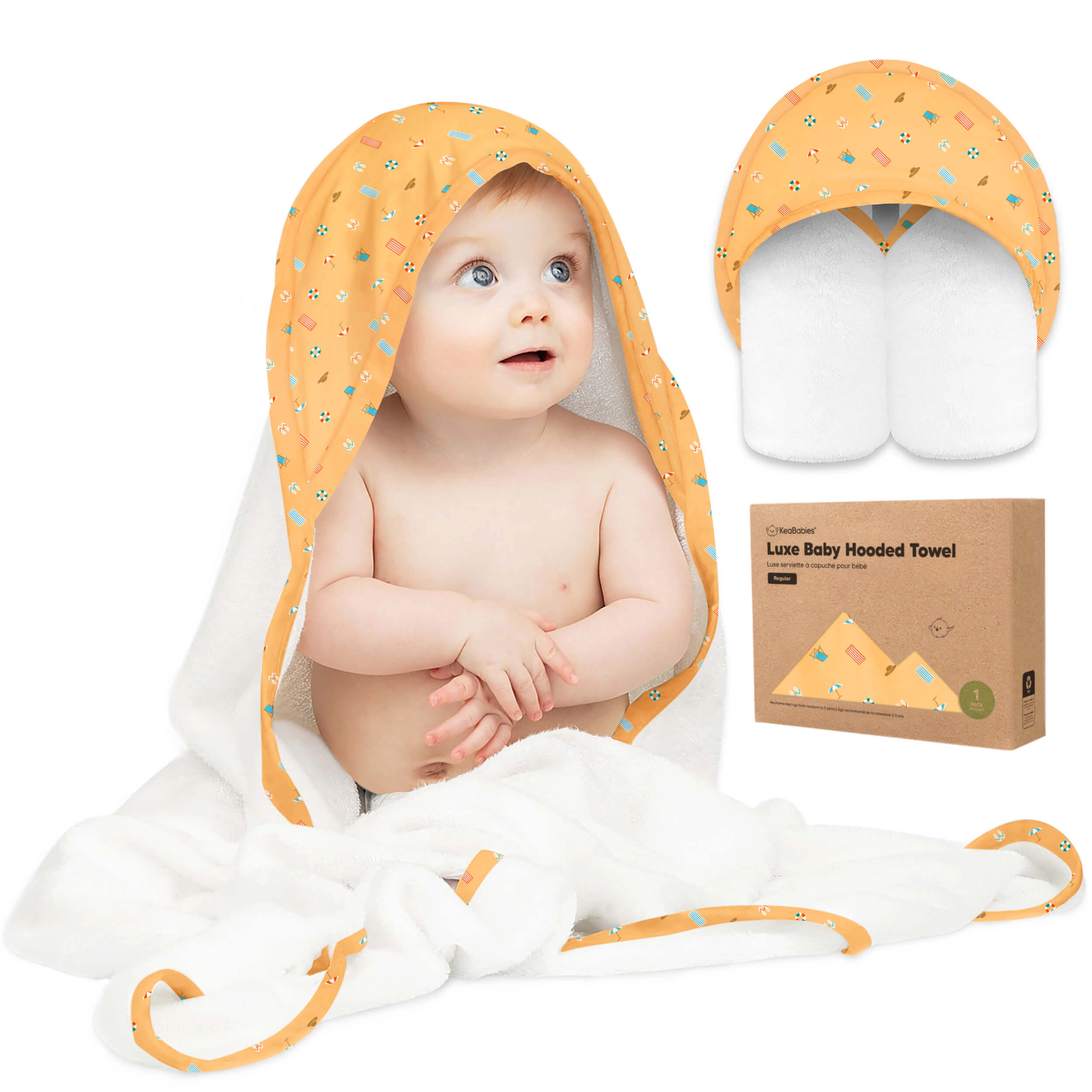 KeaBabies Luxe Baby Hooded Towel