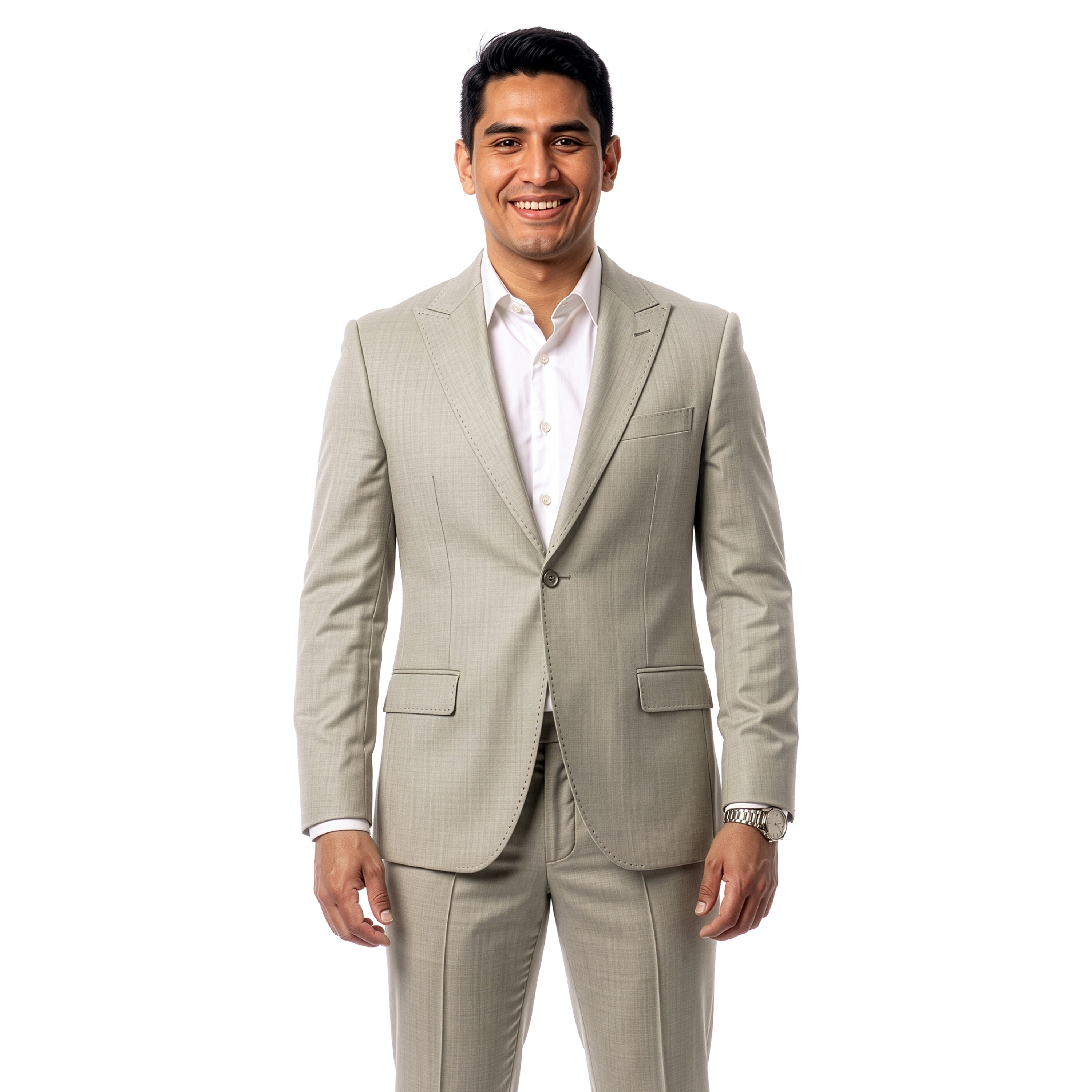 Tazzio Mens Regular Fit Textured Pick Stitch 2 Piece Suit Set