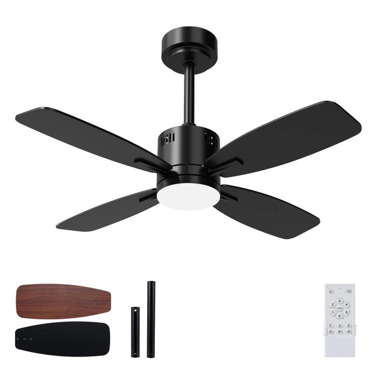 SUGIFT 42-Inch Ceiling Fan, 6-Speed Reversible DC Motor, 3CCT Dimmable LED, Remote