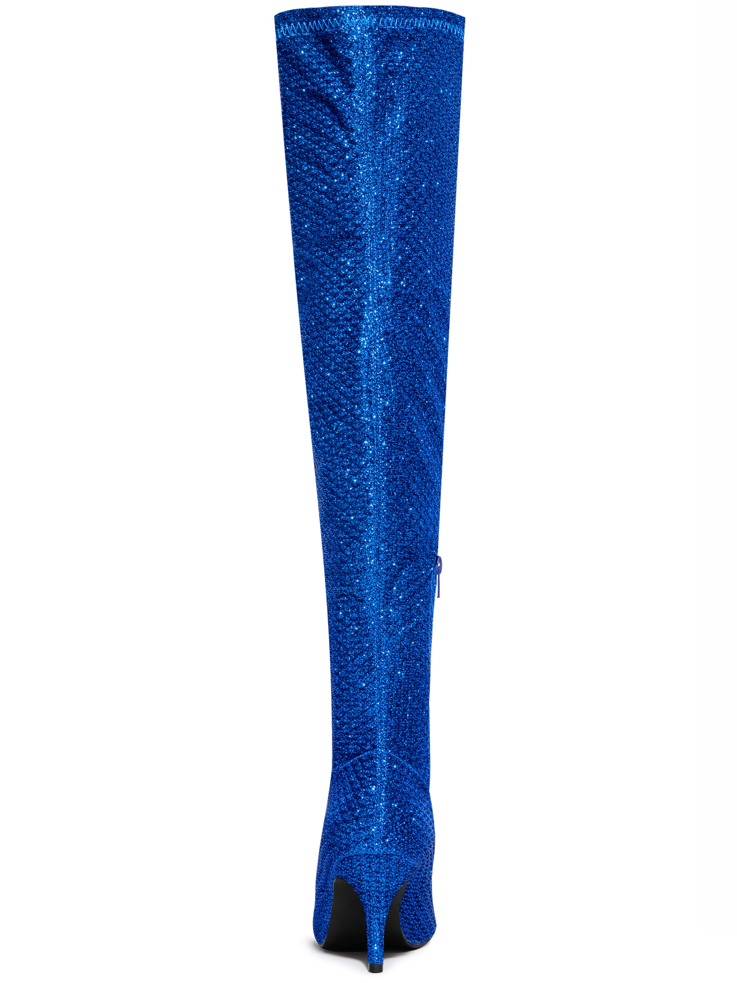 BLISSFUL STEP Women's Glitter Stiletto Heel Over the Knee Thigh High Boot