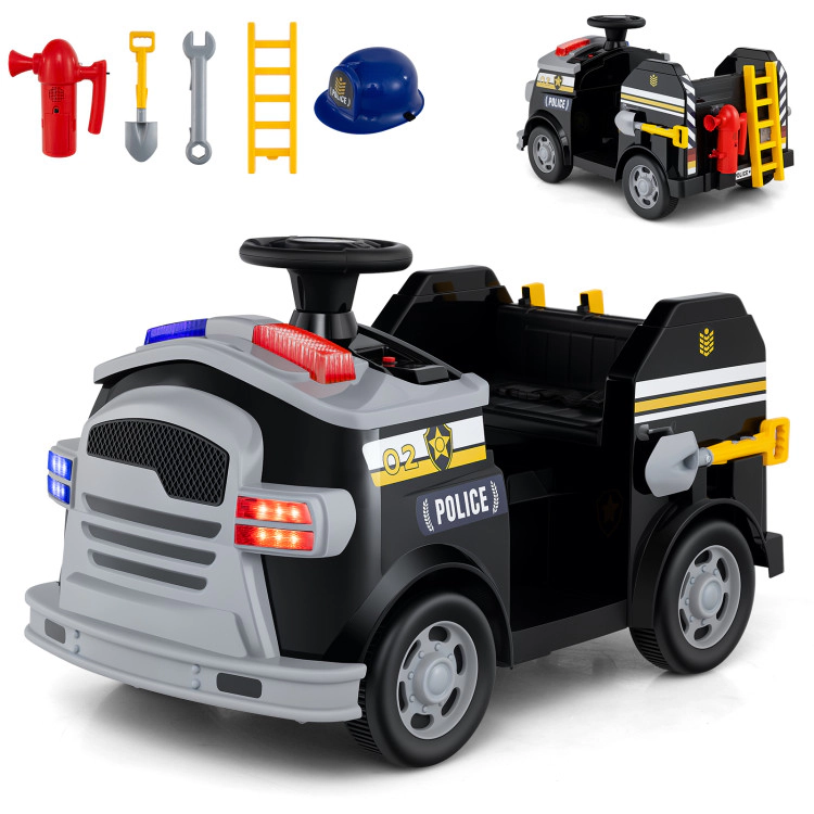 Hivvago 12V Toddler Fire Toy Car with Shovel and Wrench for Ages 37-95 Months
