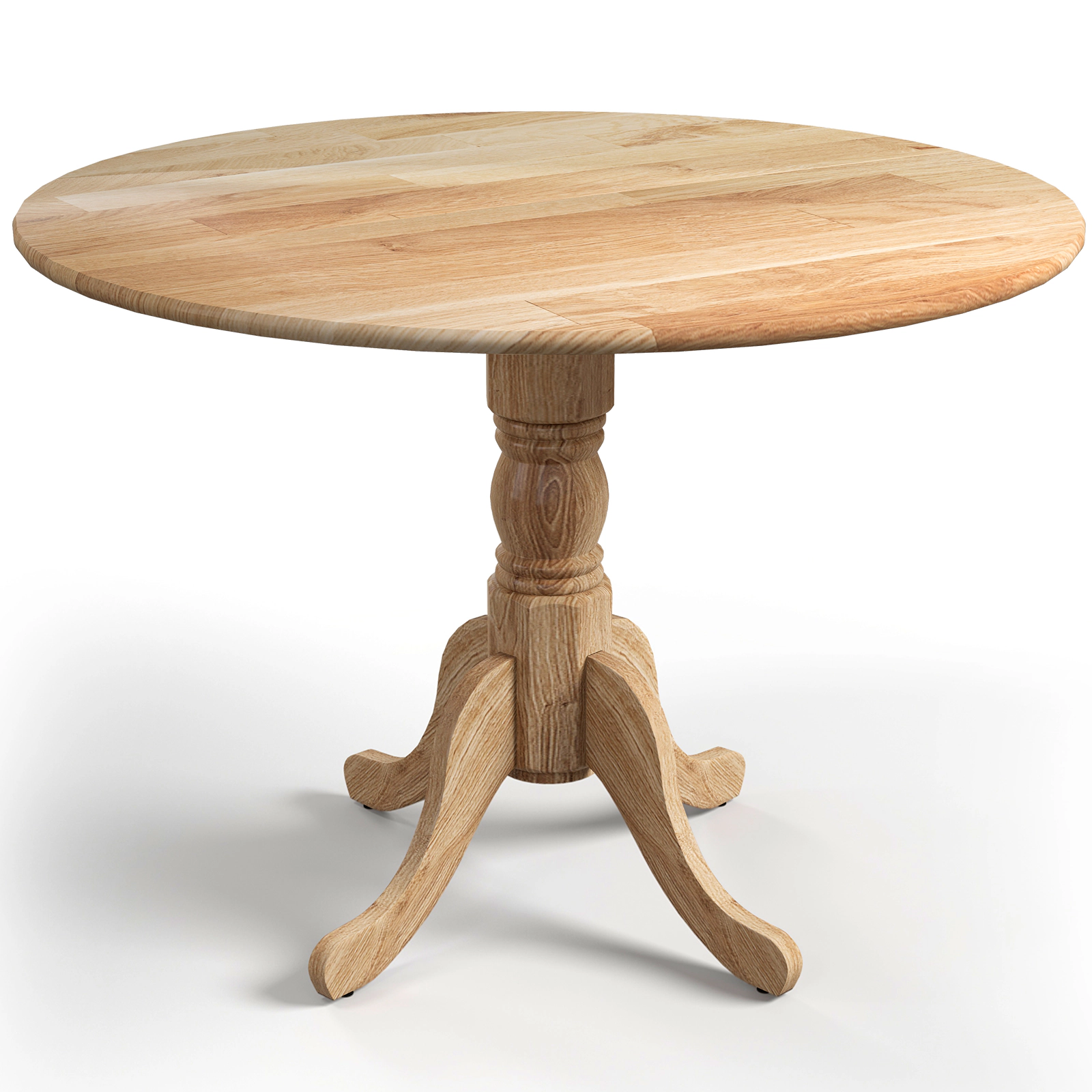 SUGIFT Wooden Round Dining Table with Curved Trestle Legs 220-Lb Capacity Natural