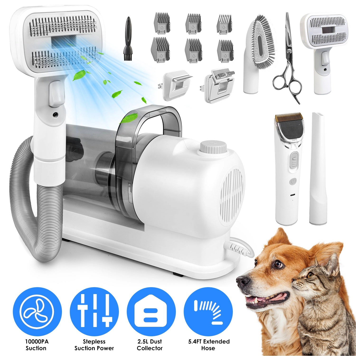 GBruno 7-Tool Pet Grooming Vacuum Kit