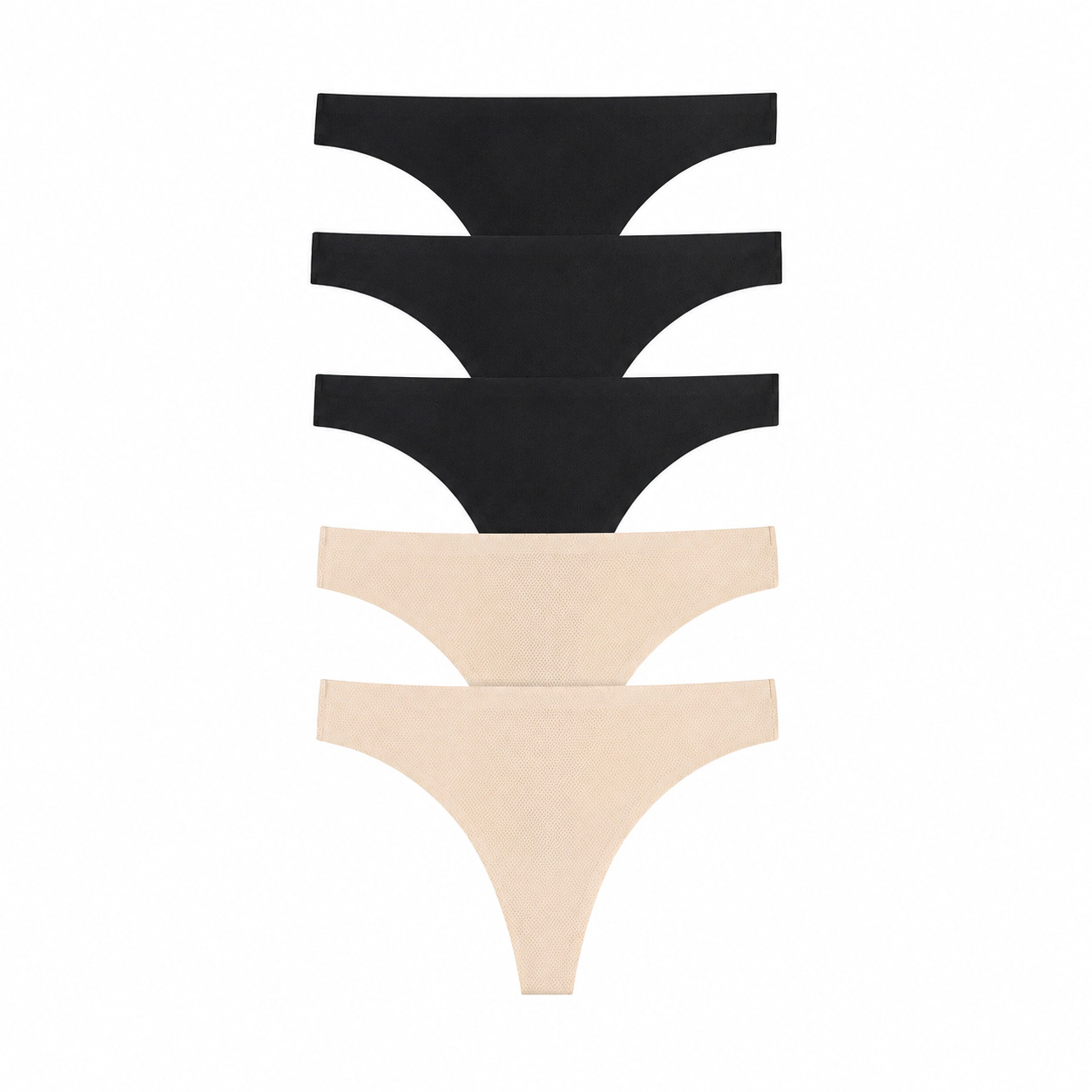WZK Womens 5-Pack Seamless No Show Workout Soft Breathable Comfort Thongs