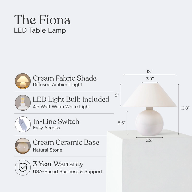 Brightech Fiona Ceramic Bedside Table Lamp