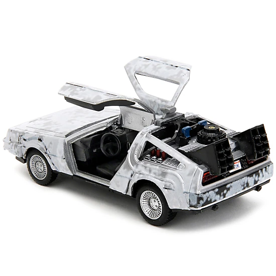 Jada Collectible Dmc Delorean Time Machine Brushed Metal (Frost Version) "Back To The Future" (1985) Movie "Hollywood