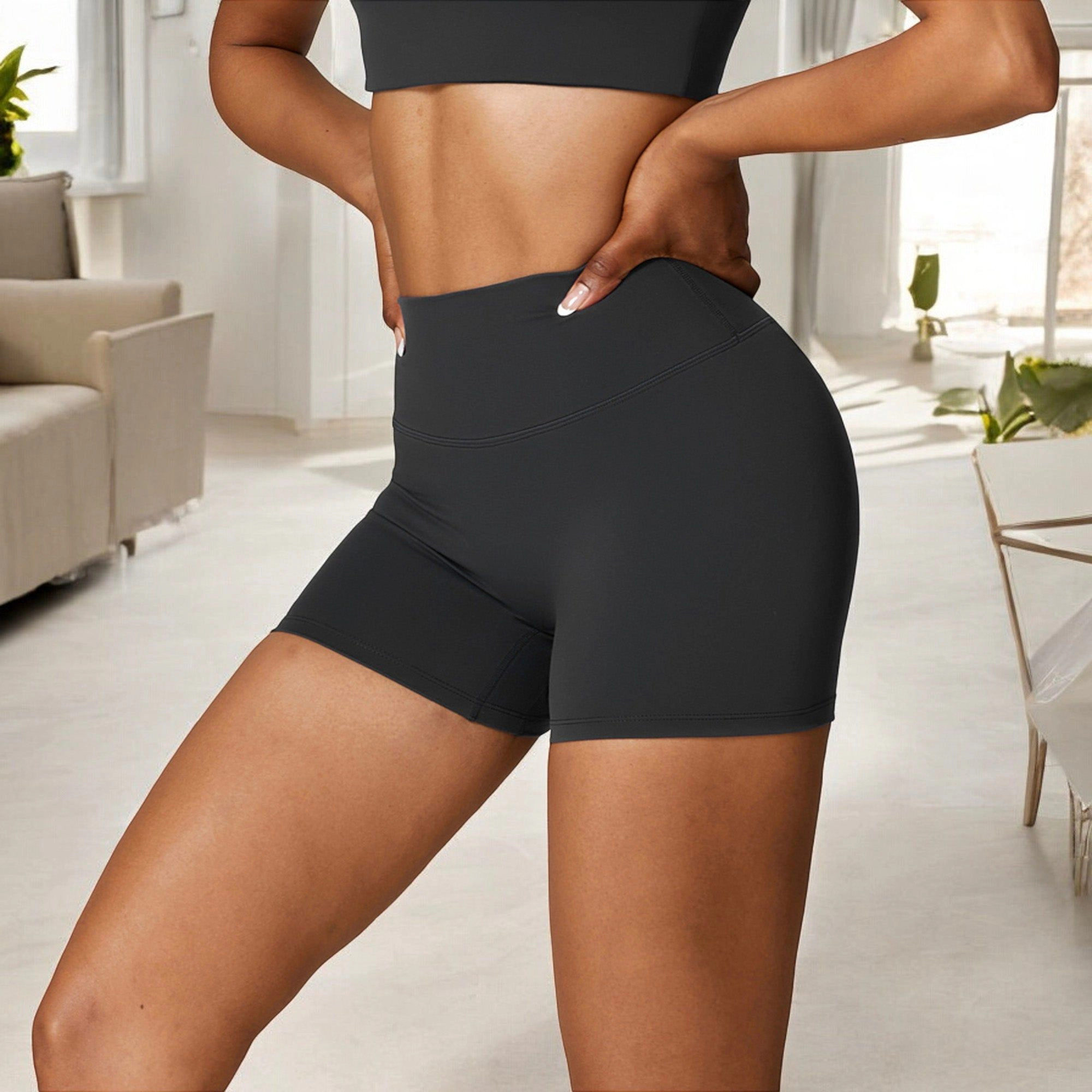 Anna-Kaci Women's High Waist Athletic Shorts for Yoga and Fitness Comfort Workout Wear