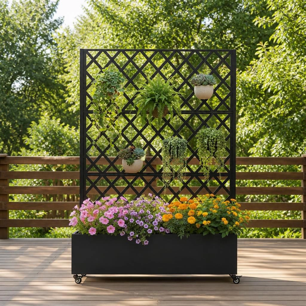 WOW PIONEER Tall Freestanding Metal Planter Stand