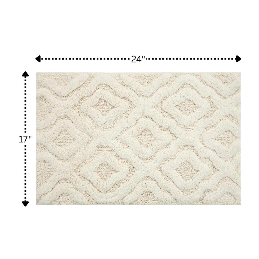 Knightsbridge Link Bath Rug Cotton Non Skid Back
