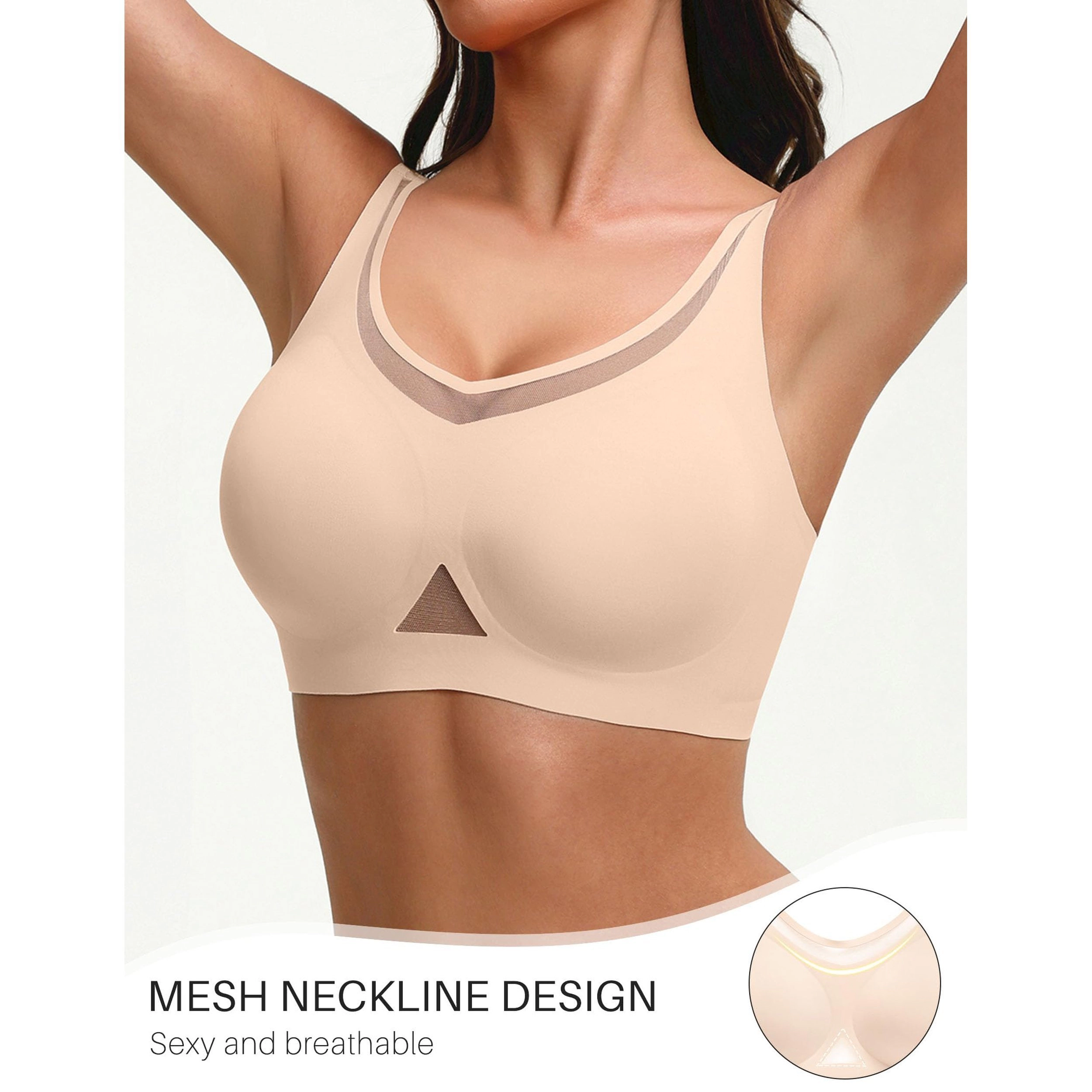 Avidlove Women's Jelly Mesh Wireless Full Coverage Padded Bralette