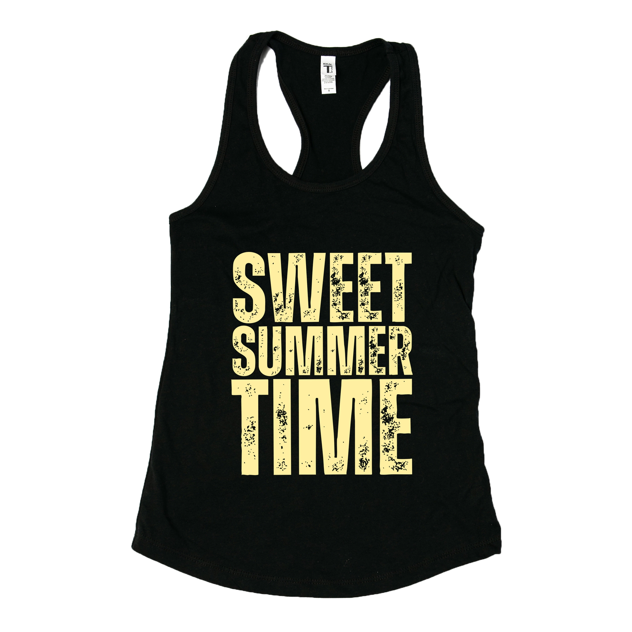 Simply Sage Market - Sweet Summer Time Block Distressed Women's Graphic Racerback Tank Top