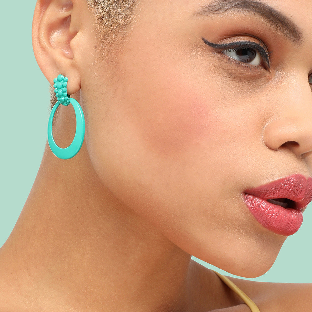 SOHI Women's Pink Halo Drop Earrings
