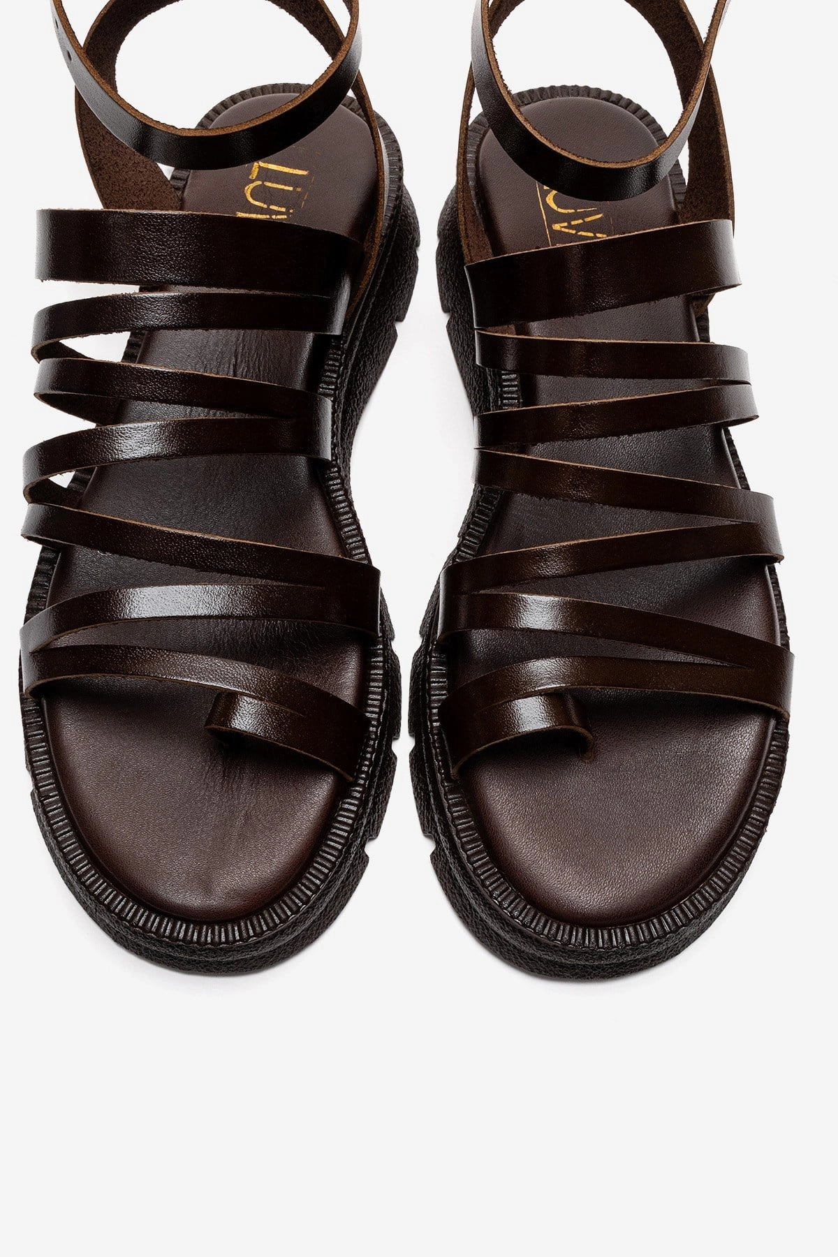 Forever & Always Womens Pelsa Leather Multi Strap Sandals