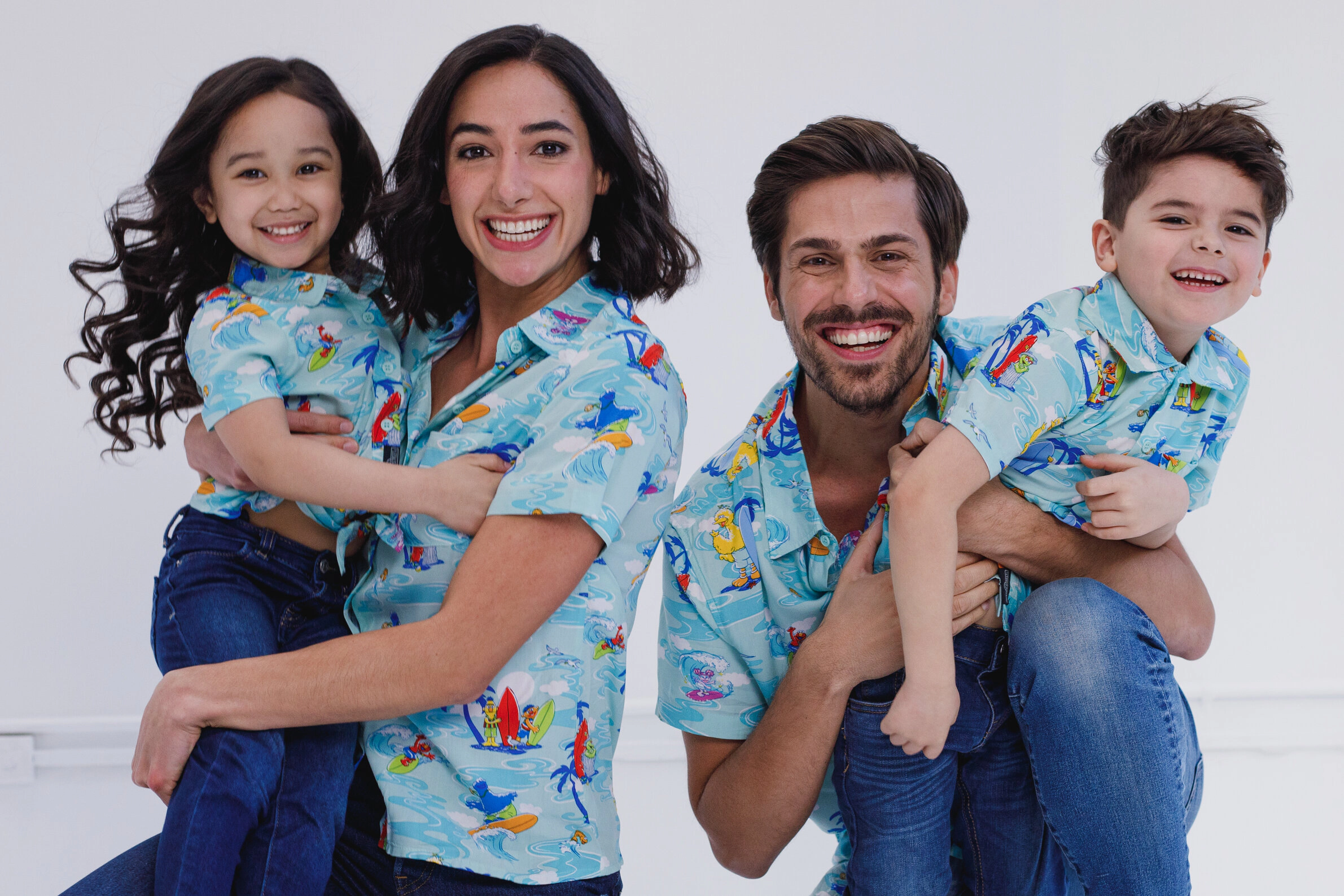 Sesame Street Matching Family Hawaiian Short Sleeve Button-Down Shirt