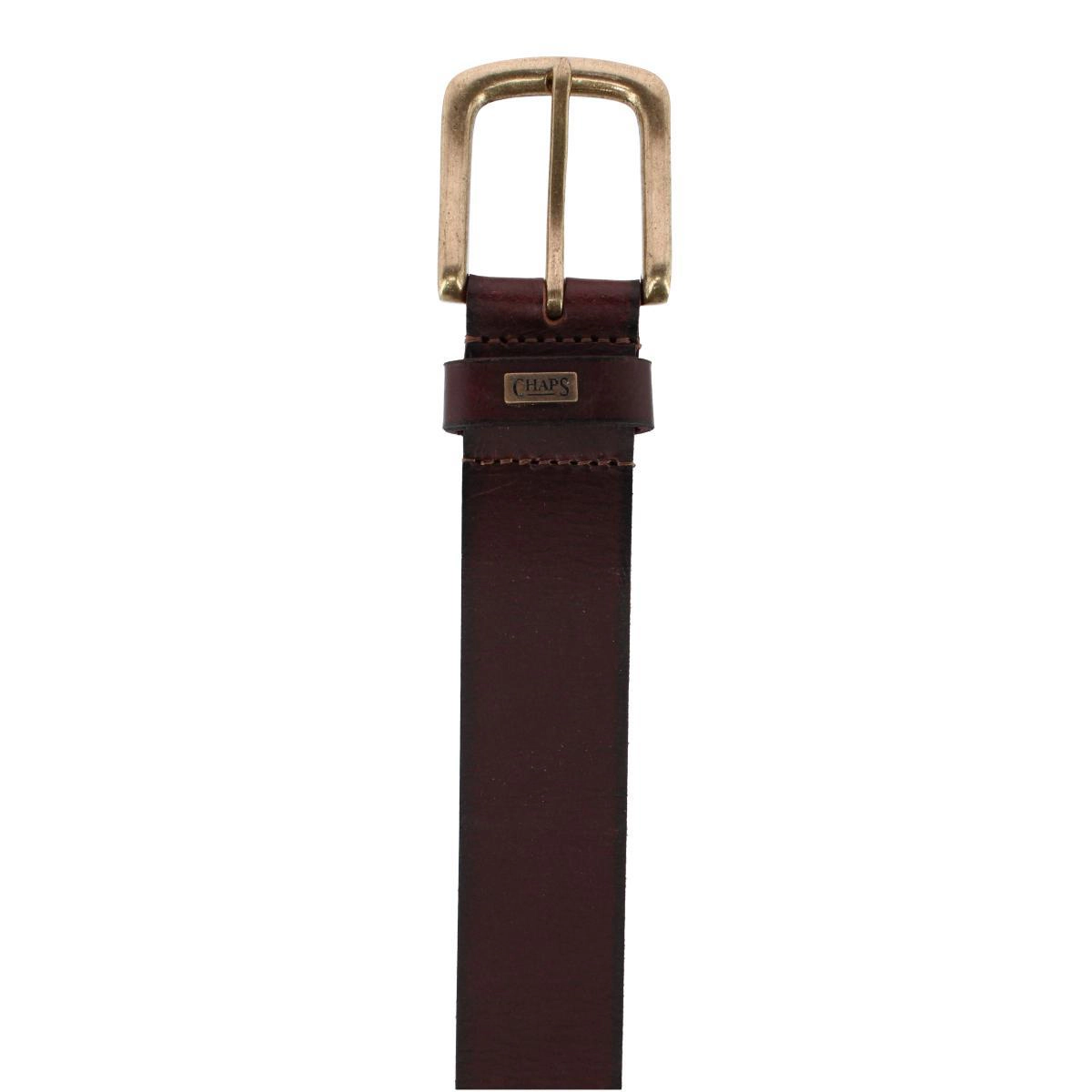 Chaps Men's 38mm Burnished Edge Leather Casual Belt